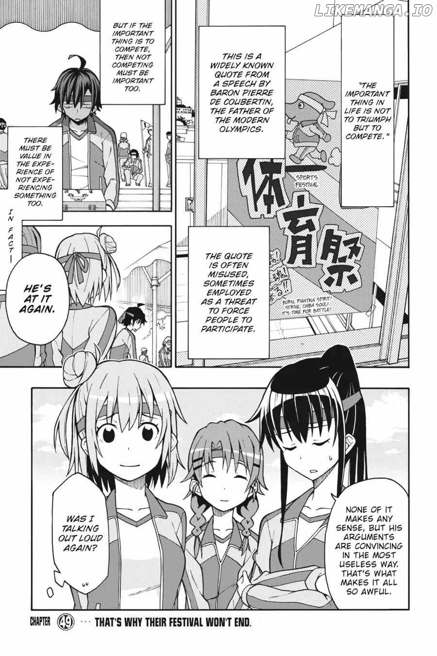 Yahari Ore no Seishun Love Come wa Machigatteiru @comic Chapter 49 - page 1