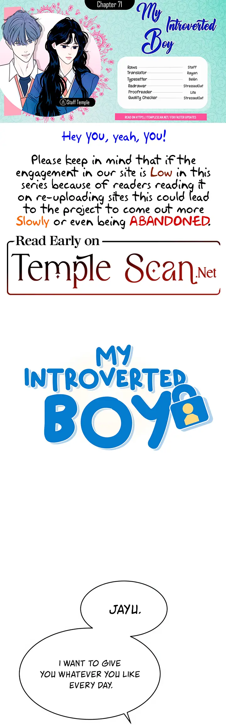 My Introverted Boy Chapter 71 - page 1