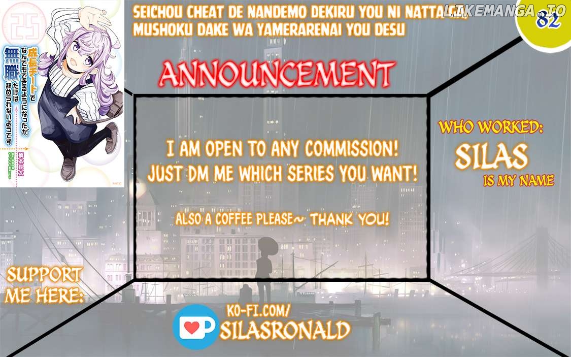 Seichou Cheat de Nandemo Dekiru You ni Natta ga, Mushoku Dake wa Yamerarenai You Desu Chapter 82 - page 1