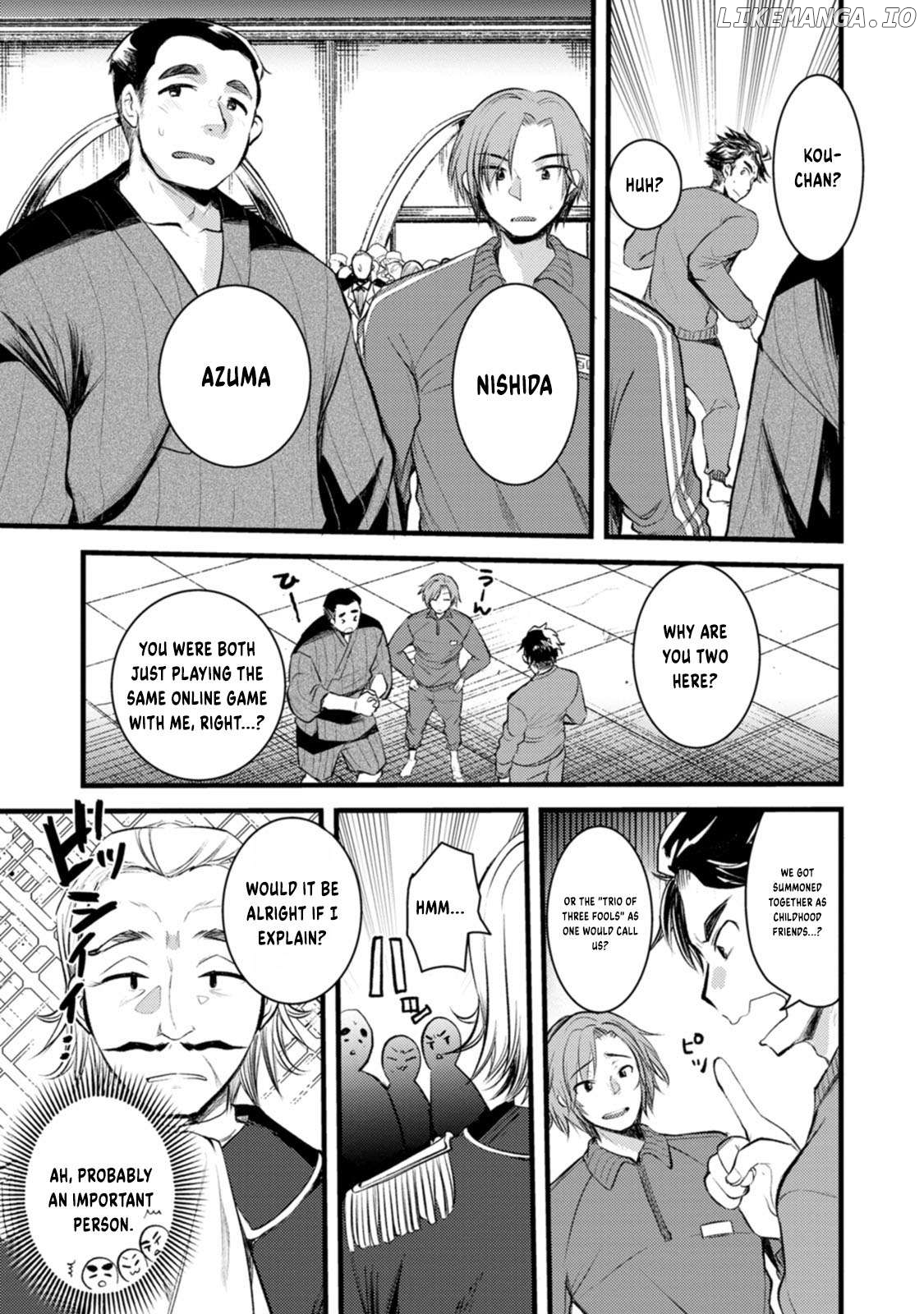 Yuusha ni Narenakatta Sanbaka Trio wa, Kyou mo Otoko Meshi wo Koshiraeru. Chapter 1 - page 28