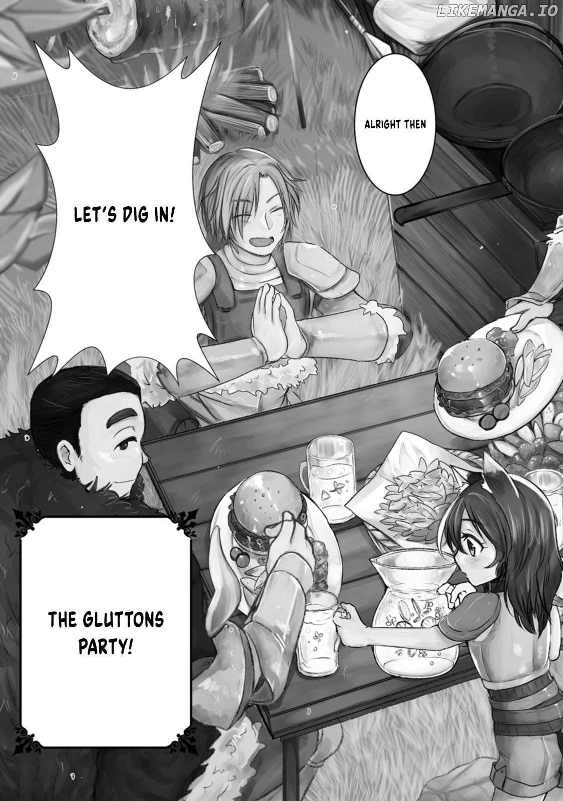 Yuusha ni Narenakatta Sanbaka Trio wa, Kyou mo Otoko Meshi wo Koshiraeru. Chapter 1 - page 8