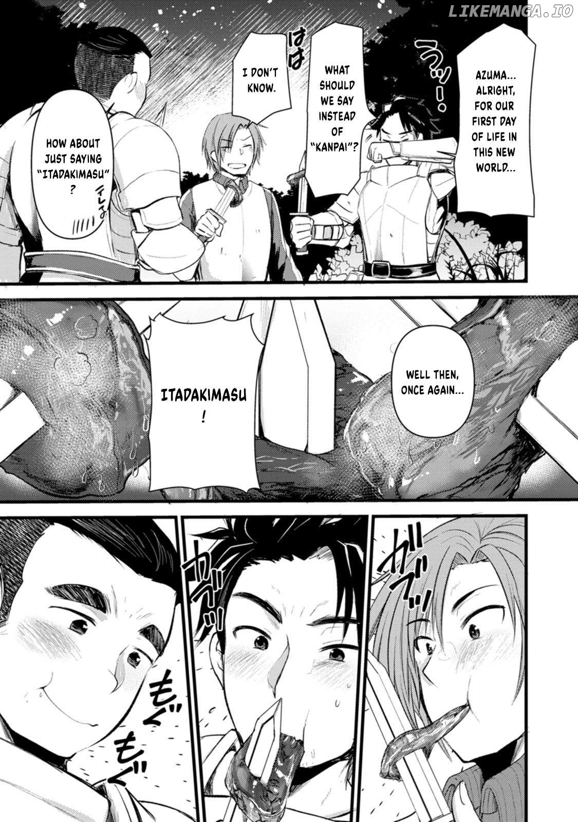 Yuusha ni Narenakatta Sanbaka Trio wa, Kyou mo Otoko Meshi wo Koshiraeru. Chapter 2 - page 30