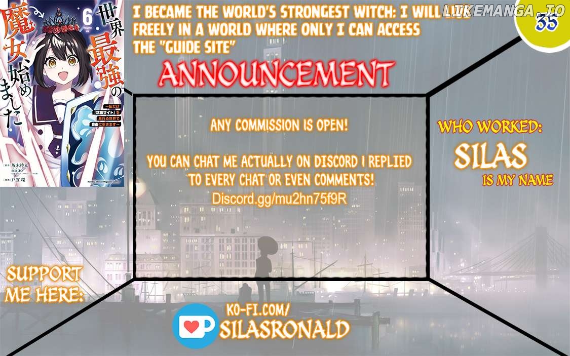 I Became The World's Strongest Witch, ~I Will Live Freely In A World Where Only I Can Access The "guide Site"~ Chapter 35 - page 1