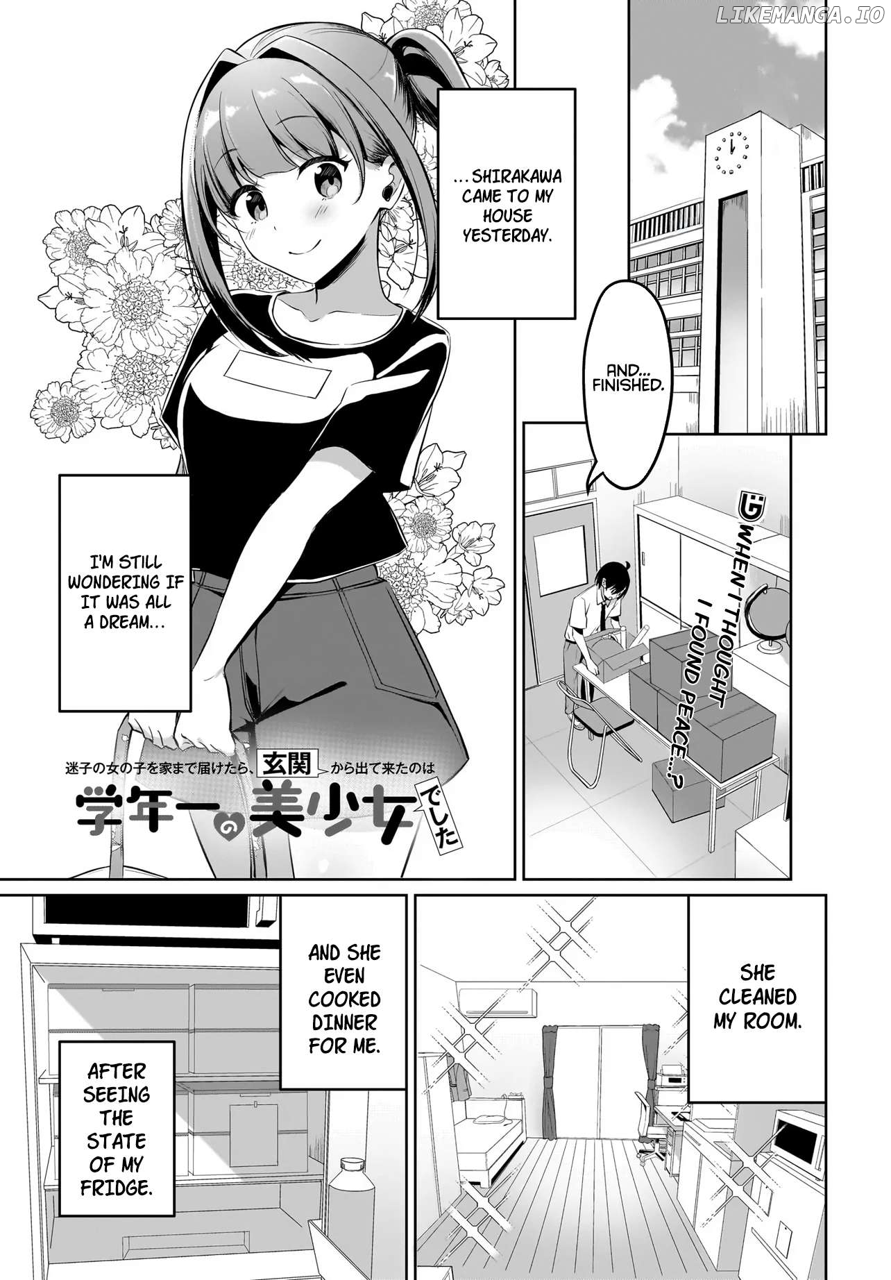 Maigo no Onnanoko o Ie Made Todoketara, Genkan kara Detekita no wa Gakunen Ichi no Bishoujo deshita Chapter 5 - page 1