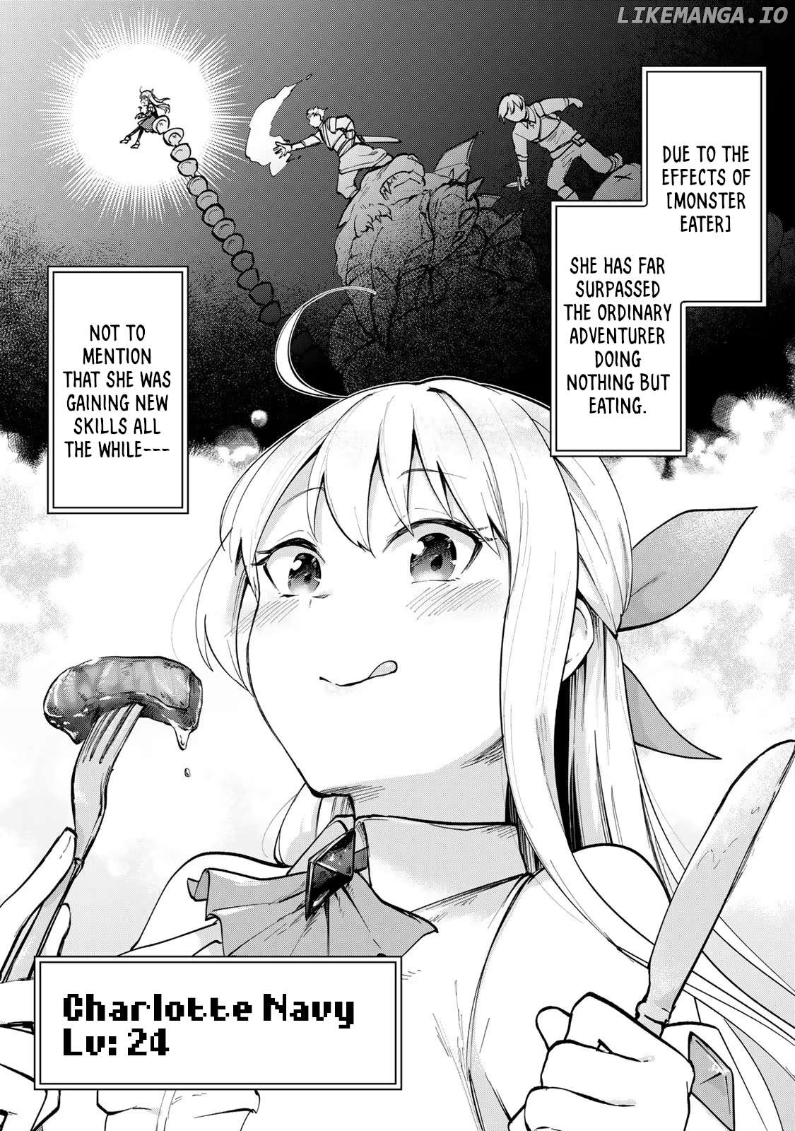[Pakupaku desu wa] Tsuihousareta Ojou-sama no "Monster wo Taberu Hodo Tsuyoku Naru" Skill wa, 1-shoku de 1 Level Up suru Zendaimimon no Saikyou Skill deshita. 3-nichi de Jinrui Saikyou ni narimashita wa~! Chapter 1 - page 32