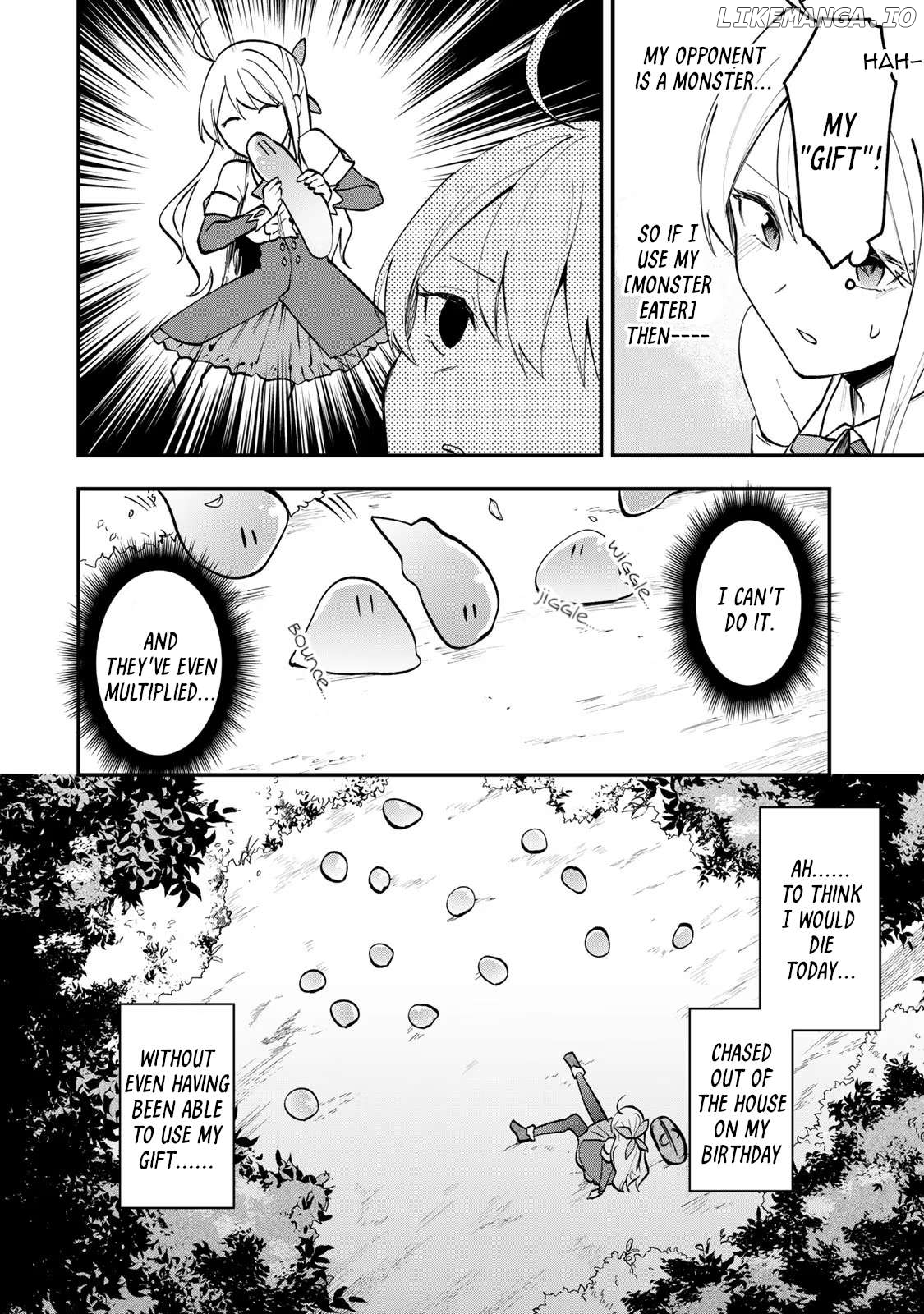 [Pakupaku desu wa] Tsuihousareta Ojou-sama no "Monster wo Taberu Hodo Tsuyoku Naru" Skill wa, 1-shoku de 1 Level Up suru Zendaimimon no Saikyou Skill deshita. 3-nichi de Jinrui Saikyou ni narimashita wa~! Chapter 1 - page 9
