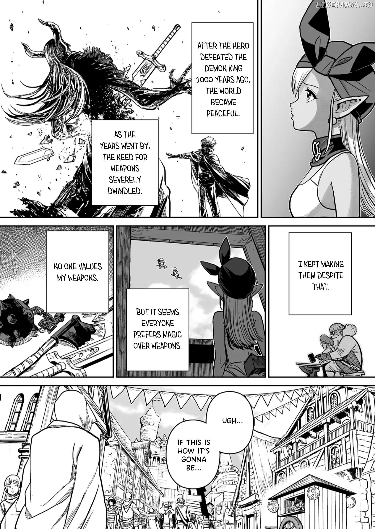 Abandoned: The Hero Who's So Strong He Breaks Every Weapon and The Elf Blacksmith Chapter 1 - page 16