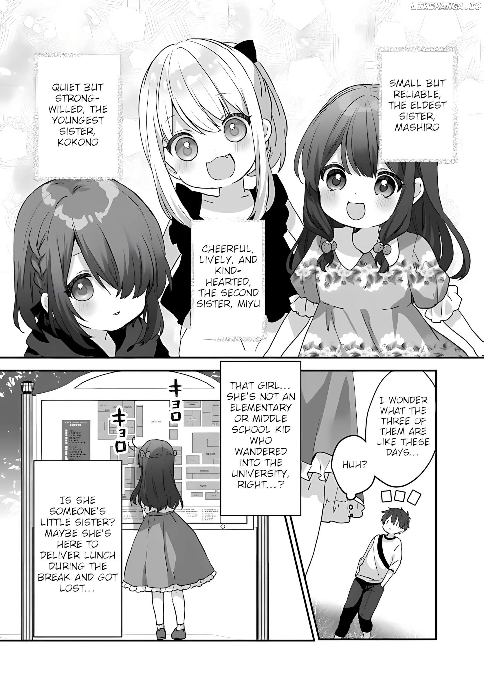 Daigaku Nyuugakuji Kara Uwasa Sareteita Bishoujo San Shimai, Ikiwakareteita Gimai Datta. Chapter 1 - page 8