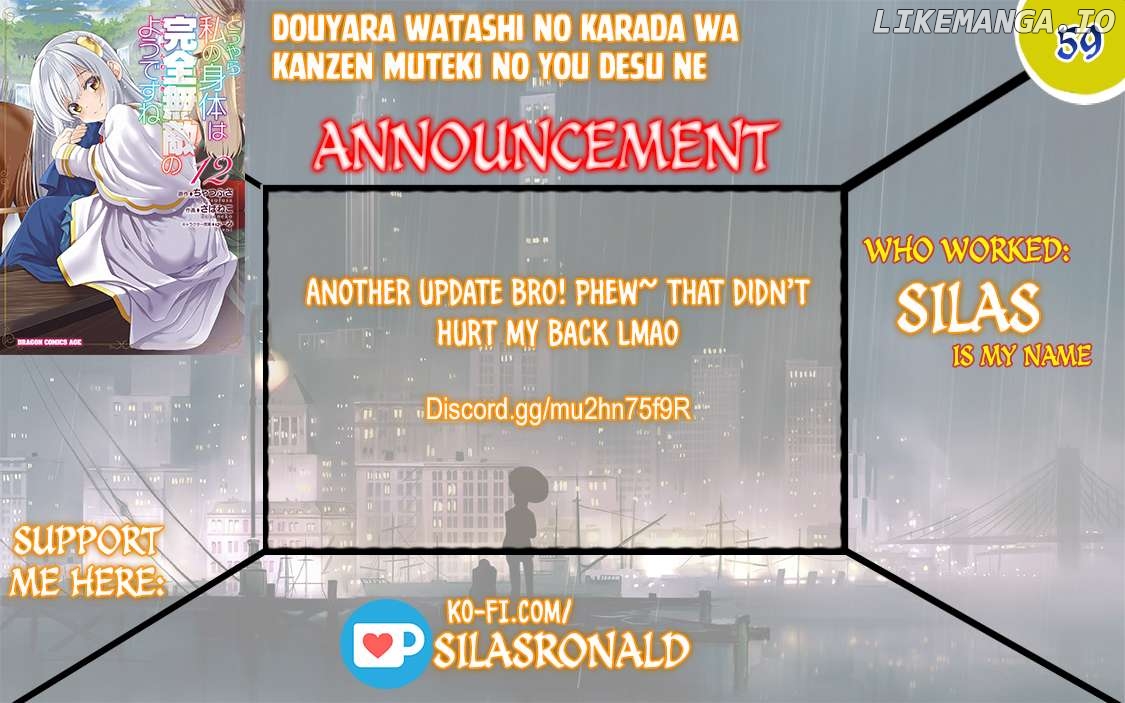 Douyara Watashi No Karada Wa Kanzen Muteki No You Desu Ne Chapter 59 - page 1