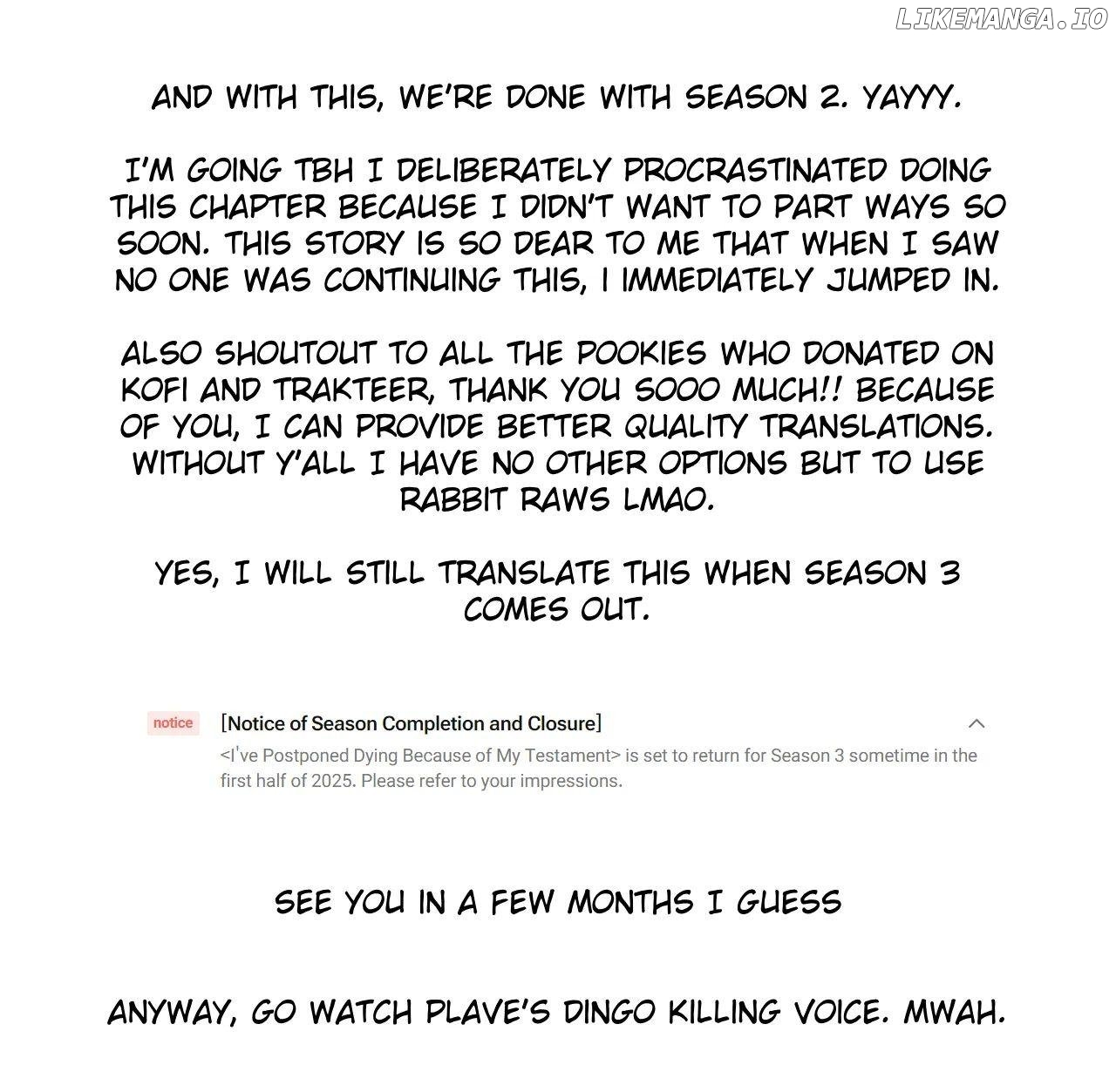 Death Delayed For A Short Time Because Of The Will Chapter 68 - page 42