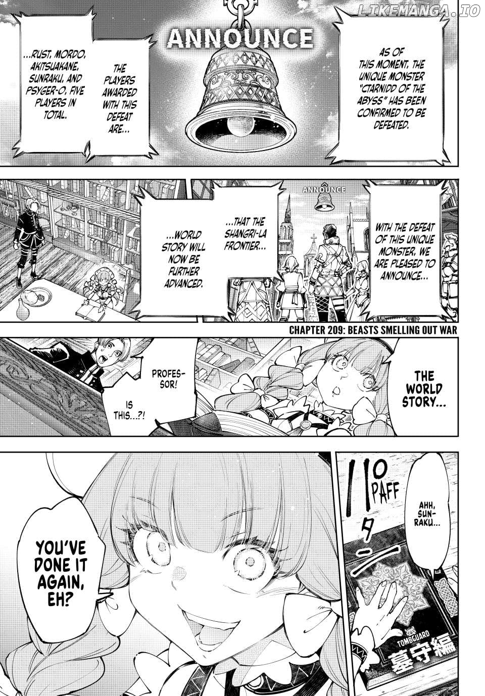 Shangri-La Frontier ~ Kusoge Hunter, Kamige ni Idoman to su~ Chapter 209 - page 1