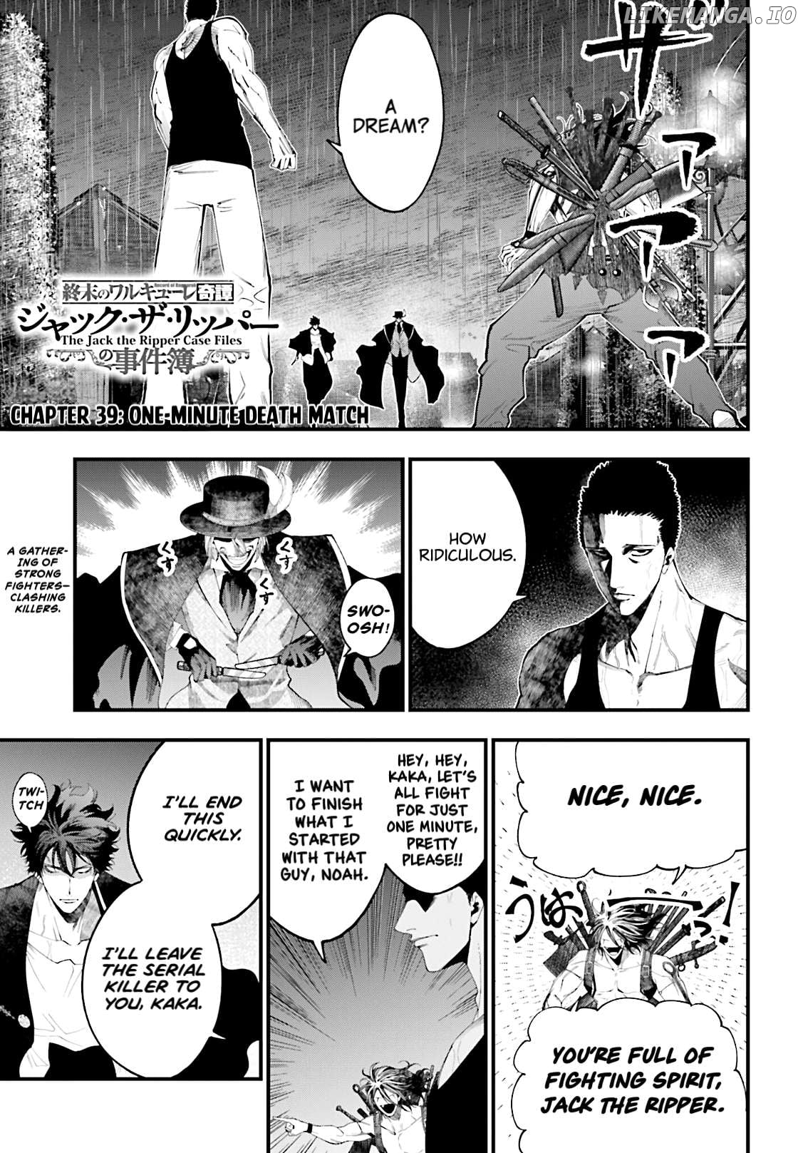 Shuumatsu no Valkyrie Kitan – Jack the Ripper no Jikenbo Chapter 39 - page 1