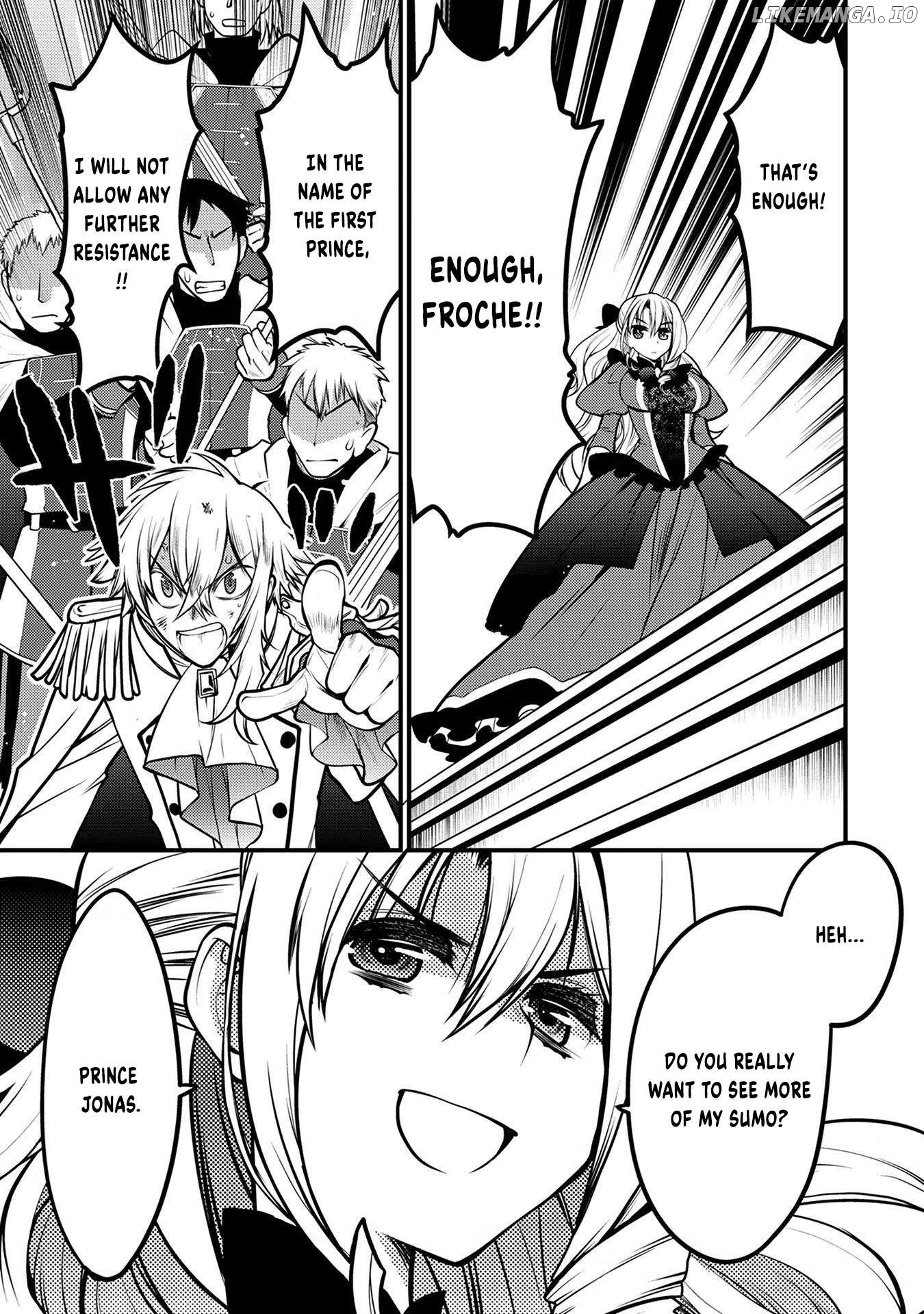 Oozumou Reijou ~Seijo ni Hirateuchi wo Kuratta Shunkan Sumou Budatta Zense wo Omoidashita Akuyaku Reijou no Watashi wa sute Neko Ouji ni Chanko wo Furumaitai Haadosukoidosukoi~ Chapter 1 - page 32