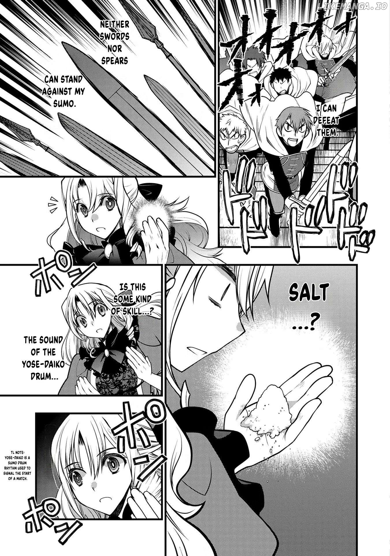 Oozumou Reijou ~Seijo ni Hirateuchi wo Kuratta Shunkan Sumou Budatta Zense wo Omoidashita Akuyaku Reijou no Watashi wa sute Neko Ouji ni Chanko wo Furumaitai Haadosukoidosukoi~ Chapter 1 - page 36