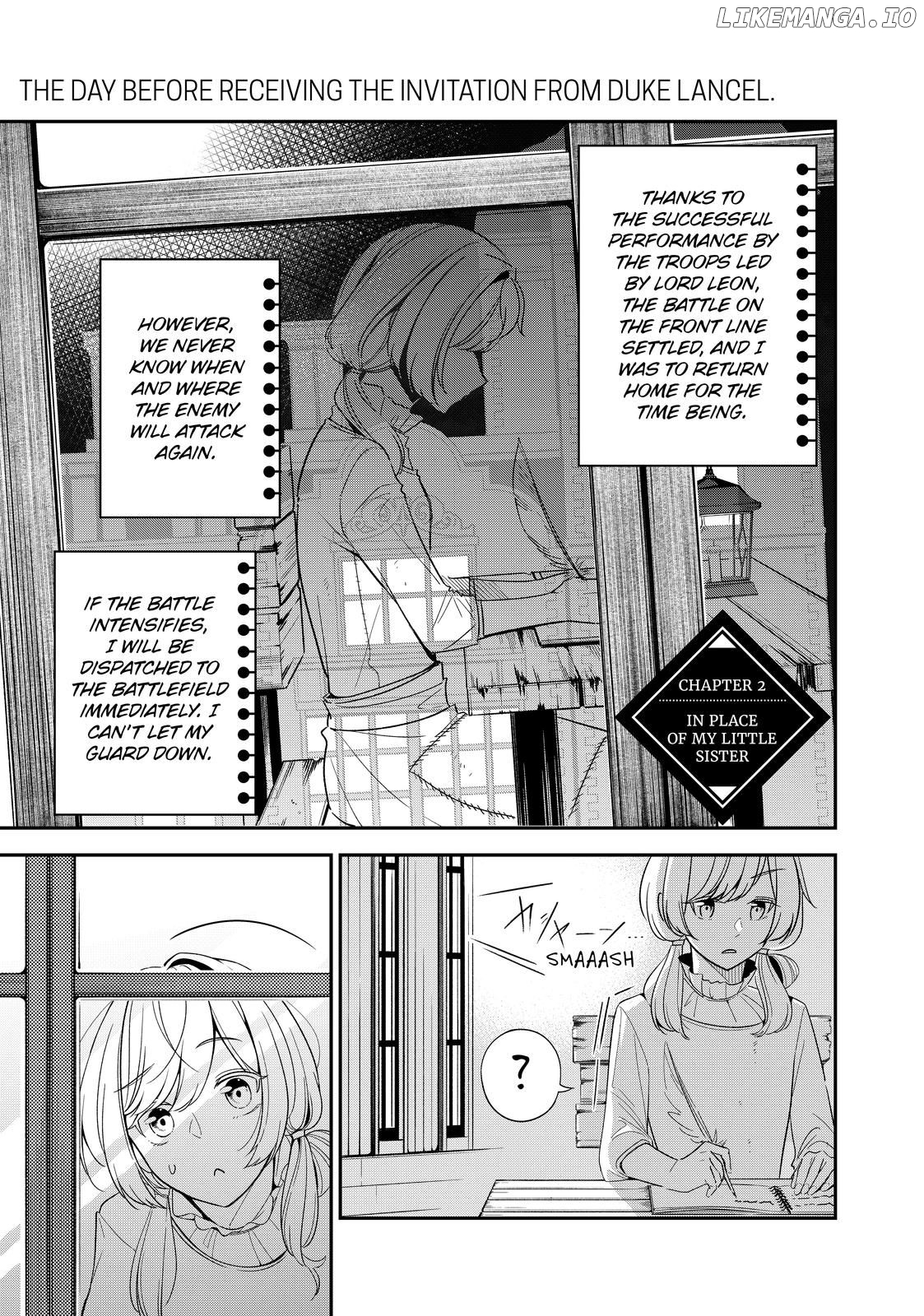 The Battlefield Saint: I Was Made to Marry a Duke Knight in Place of My Little Sister, but I’ve since Found Happiness Chapter 2 - page 1