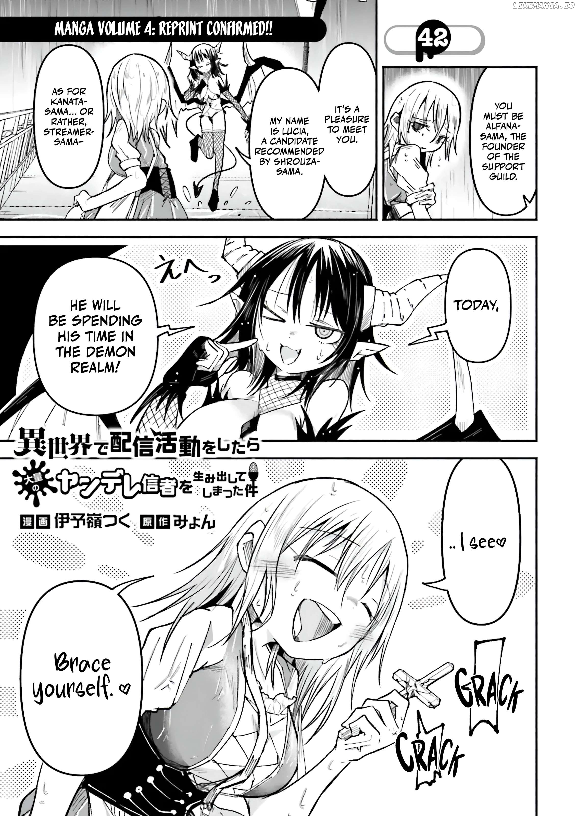 Isekai De Haishin Katsudou Wo Shitara Tairyou No Yandere Shinja Wo Umidashite Shimatta Ken Chapter 42.1 - page 3
