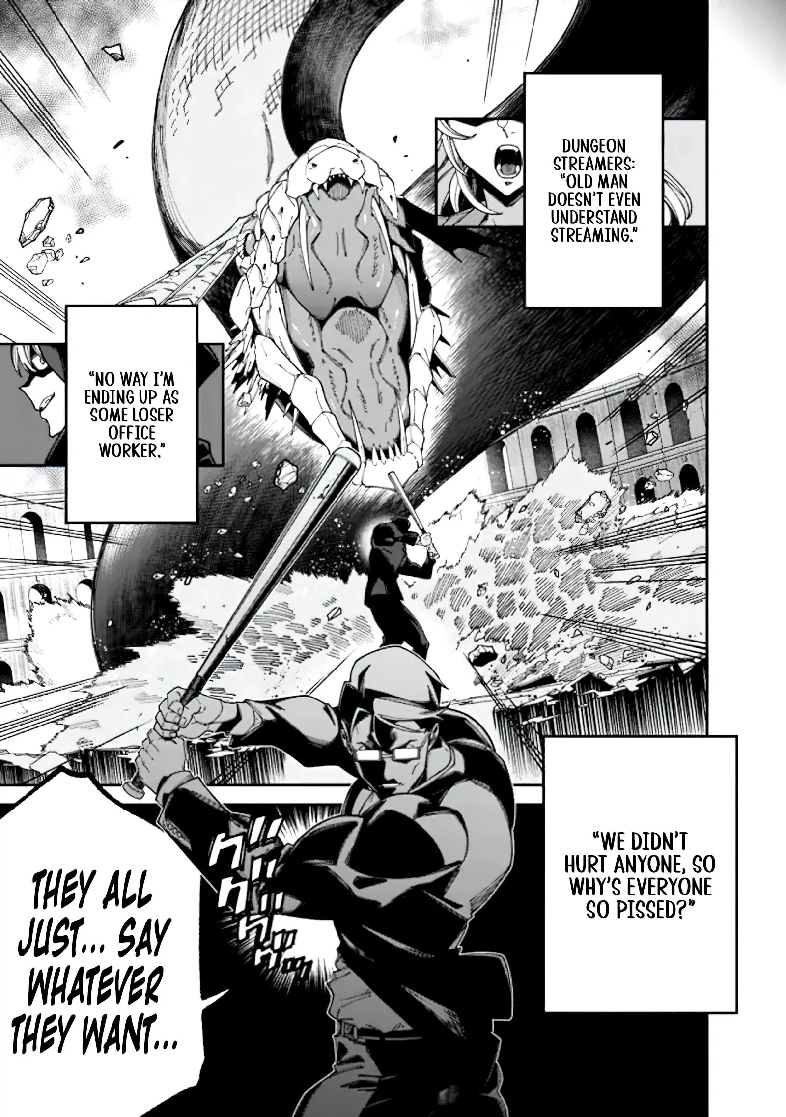 Jimi na Ojisan, Jitsu wa Eiyu Datta. -Jikaku ga Nai mama Muso Shitetara, Mei no Dungeon Haishin de Sarasareteta yo desu Chapter 1.3 - page 24