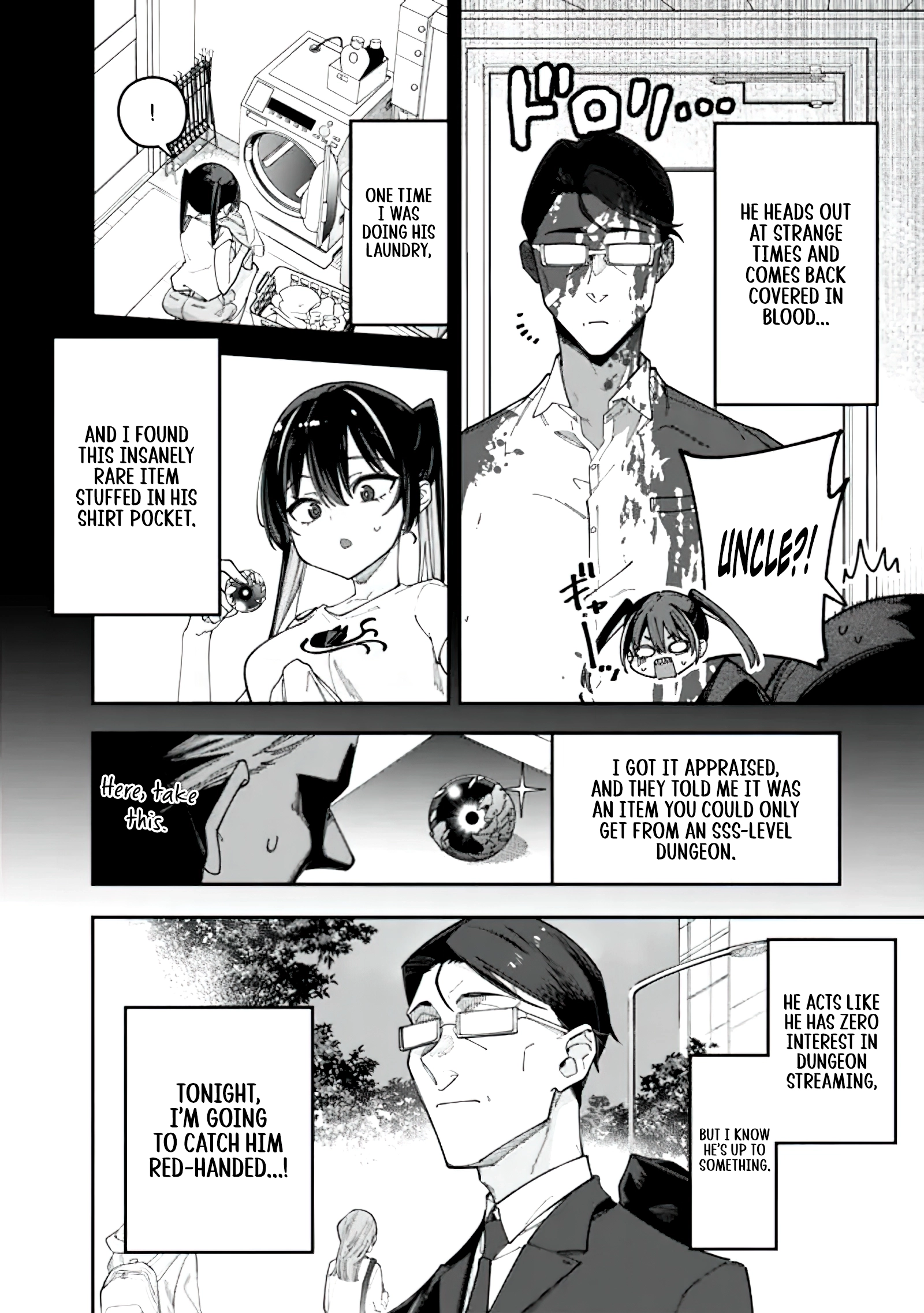 Jimi na Ojisan, Jitsu wa Eiyu Datta. -Jikaku ga Nai mama Muso Shitetara, Mei no Dungeon Haishin de Sarasareteta yo desu Chapter 1.3 - page 3