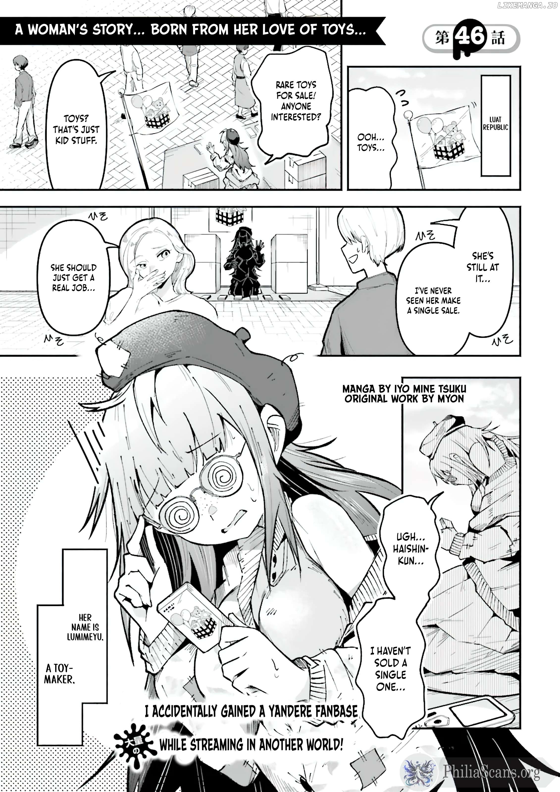 Isekai De Haishin Katsudou Wo Shitara Tairyou No Yandere Shinja Wo Umidashite Shimatta Ken Chapter 46.1 - page 2