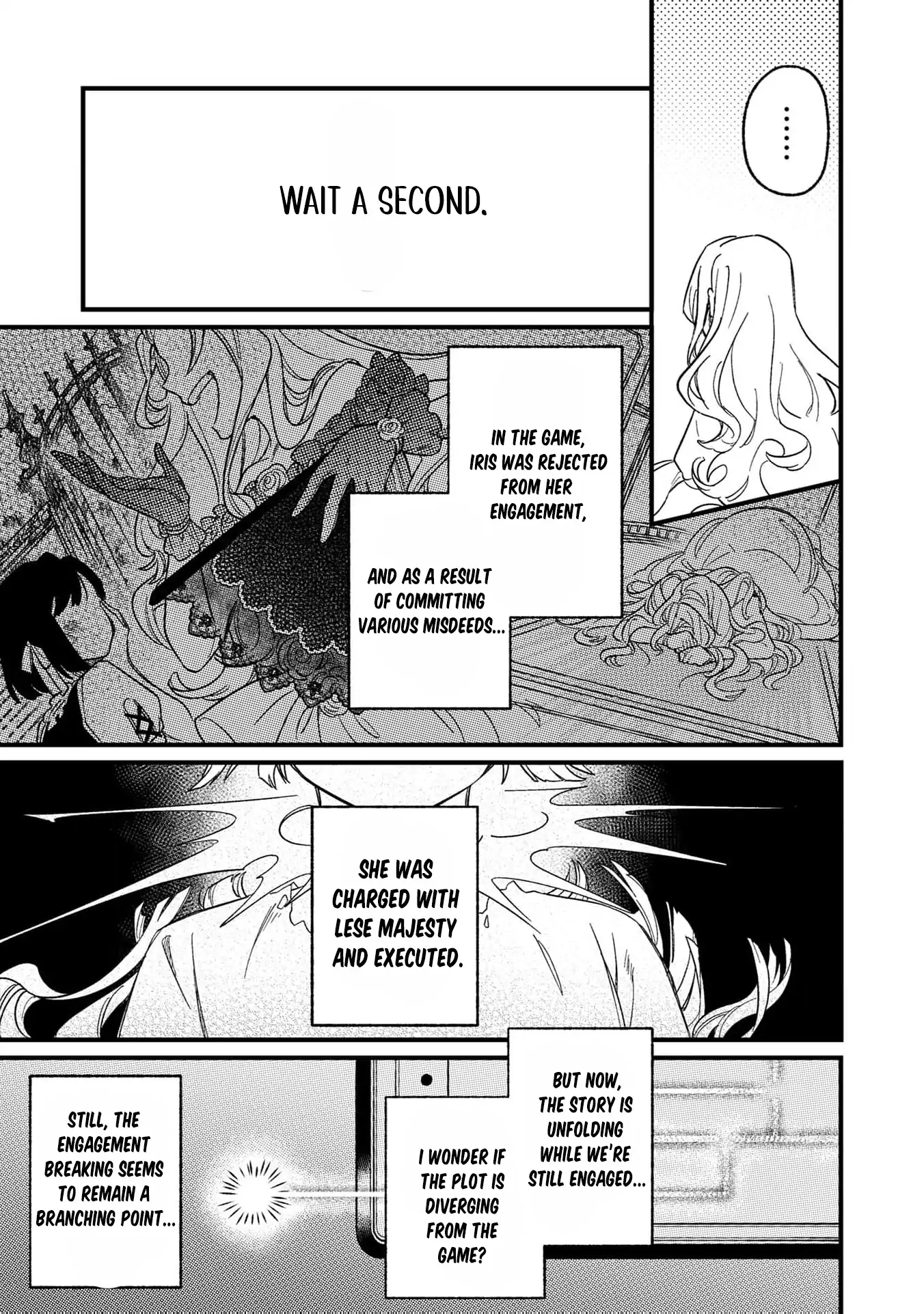 Akuyaku Reijou no Igai na Nouryoku ~Shinitakunai no de Cheat Skill "Shiru Chikara" wo Tsukatte Subete no Hametsu Flag wo Kaihisasete Itadakimasu~ Chapter 1 - page 46
