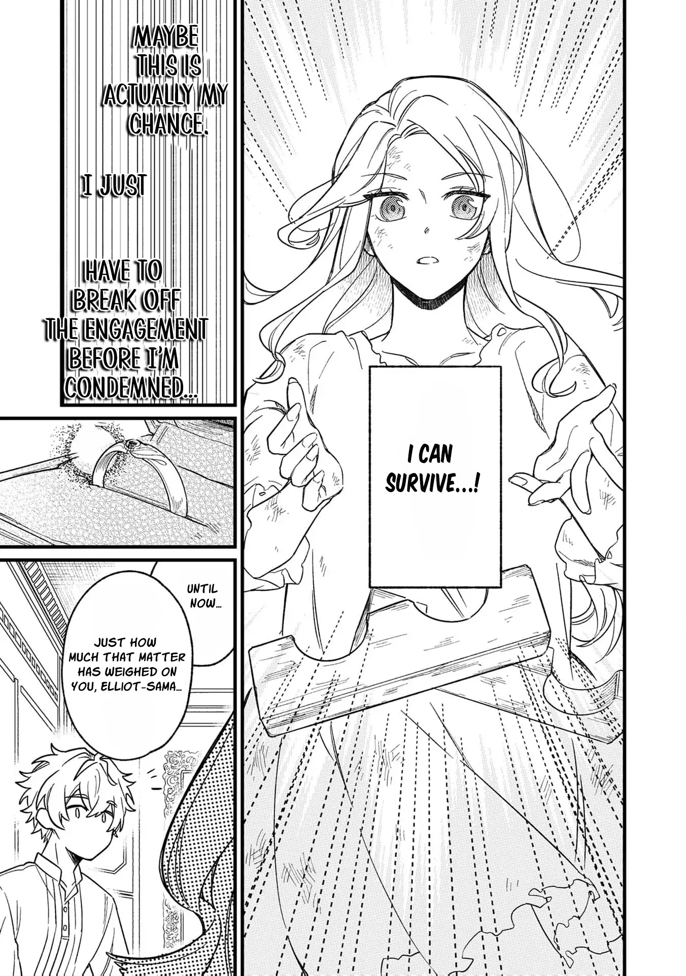 Akuyaku Reijou no Igai na Nouryoku ~Shinitakunai no de Cheat Skill "Shiru Chikara" wo Tsukatte Subete no Hametsu Flag wo Kaihisasete Itadakimasu~ Chapter 1 - page 48