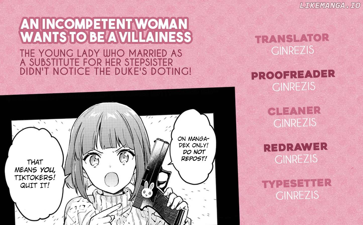 An Incompetent Woman Wants to Be a Villainess ~The Young Lady Who Married as a Substitute for Her Stepsister Didn't Notice the Duke's Doting~ Chapter 17 - page 21