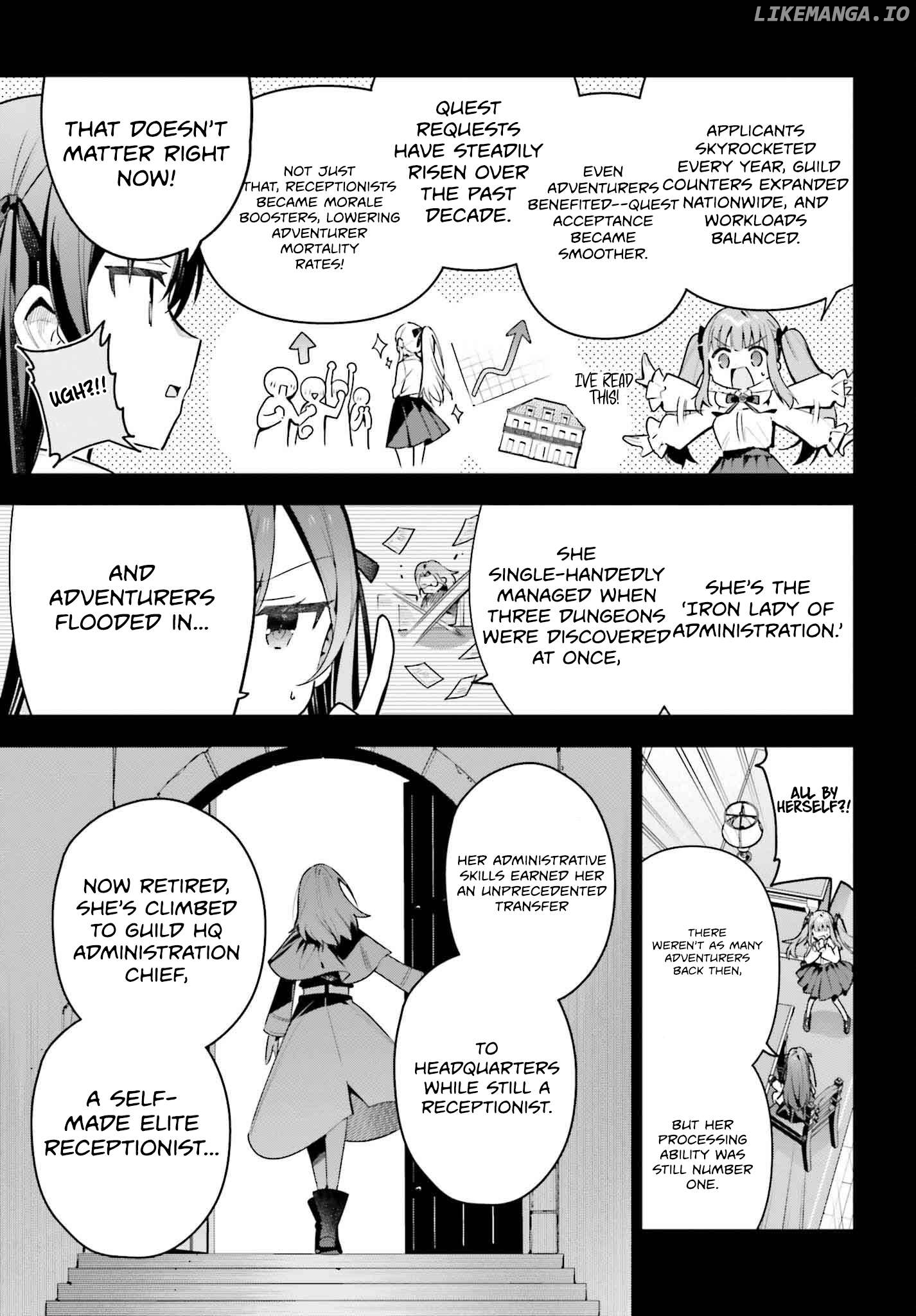 I’m the guild receptionist, but since I don’t want to work overtime, I think I’ll just solo the boss Chapter 41 - page 13