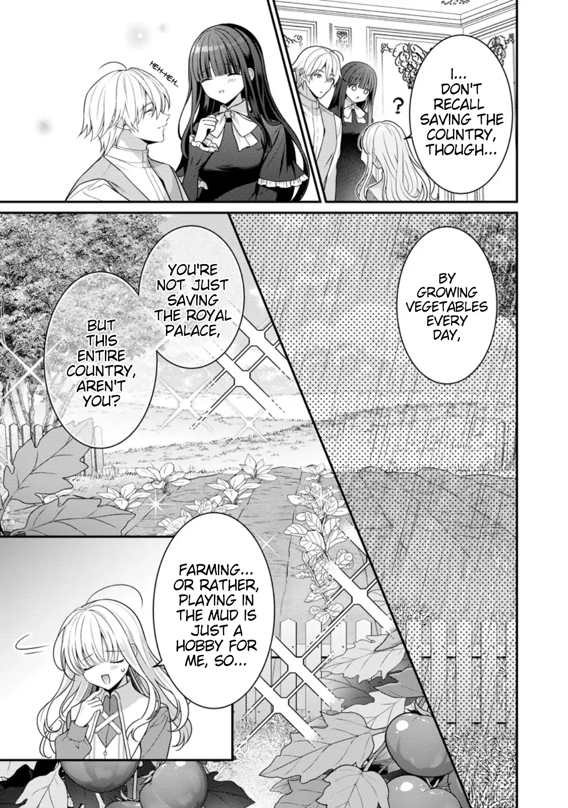 Tsuihou Seijo no Doronko Nouen Seikatsu: Itsunomanika Ringoku wo Sukutte Shimaimashita Chapter 7.1 - page 8