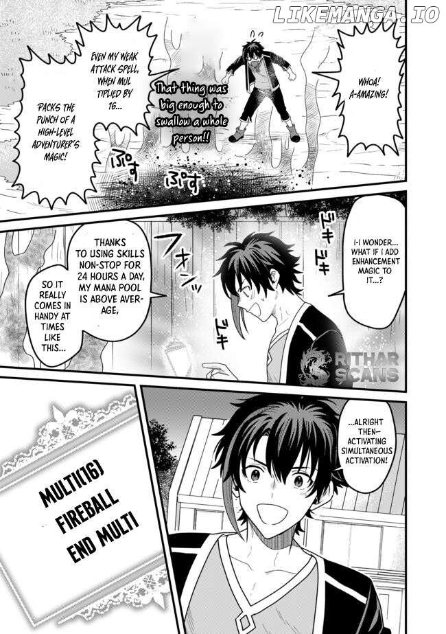 Zen Jidou Mahou [Auto Magic] no Cost Performance Musou "Seichou Speed ga Chou Osoi" to Tsuihou Sareta ga, Houchishite mo Keikenchi ga Atsumaru Mitai Desu Chapter 5.1 - page 7