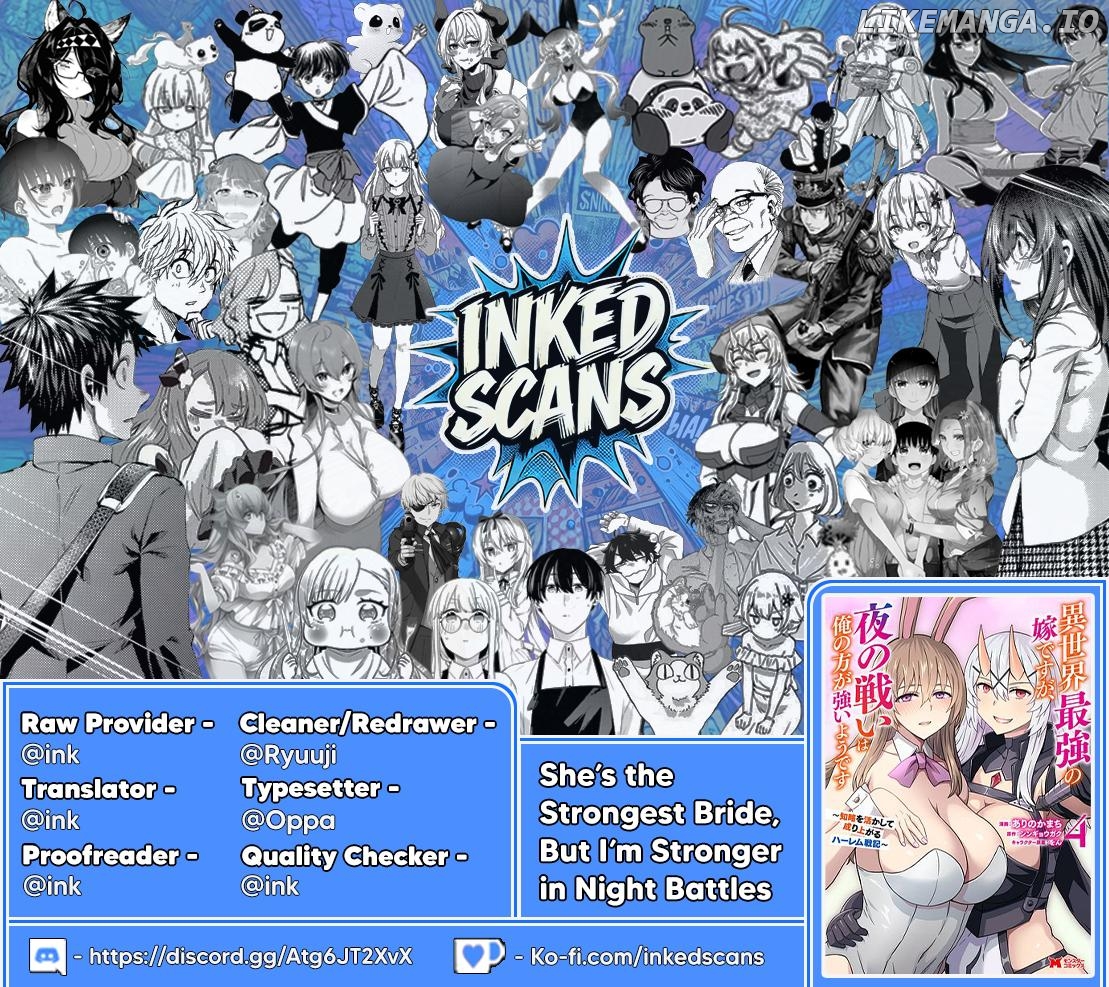 Isekai Saikyou no Yome desu ga, Yoru no Tatakai wa Ore no Hou ga Tsuyoi You desu ~Chiryaku o Ikashite Nariagaru Harem Senki~ Chapter 21 - page 32