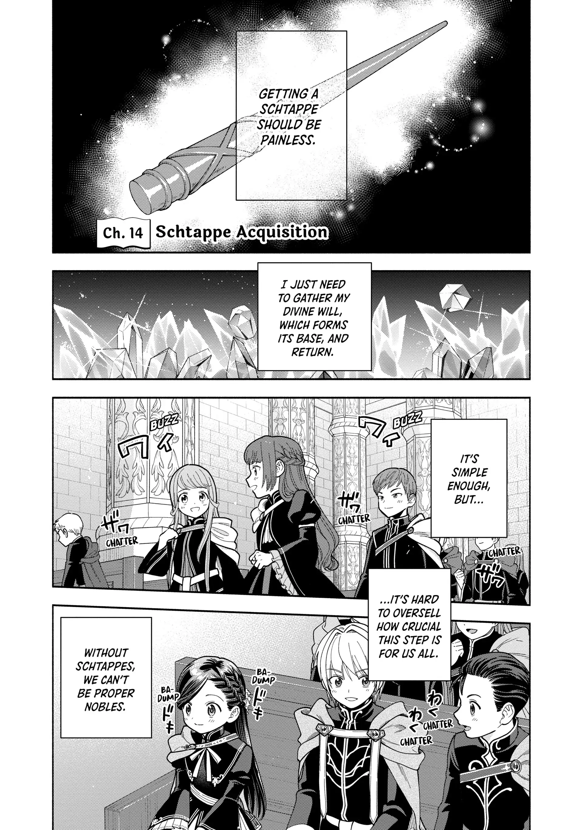 Honzuki No Gekokujou ~Shisho Ni Naru Tame Ni Wa Shudan Wo Erandeiraremasen~ Dai 4-Bu 「 Kizokuin No Toshokan Wo Sukuitai!」 Chapter 14 - page 1