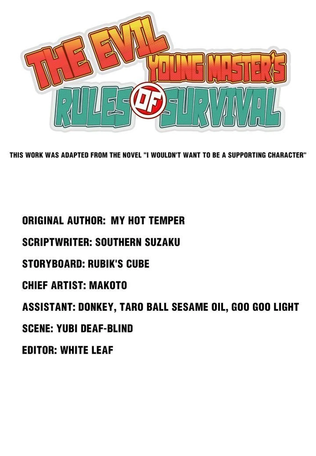 The Evil Young Master's Rules of Survival Chapter 14 - page 1