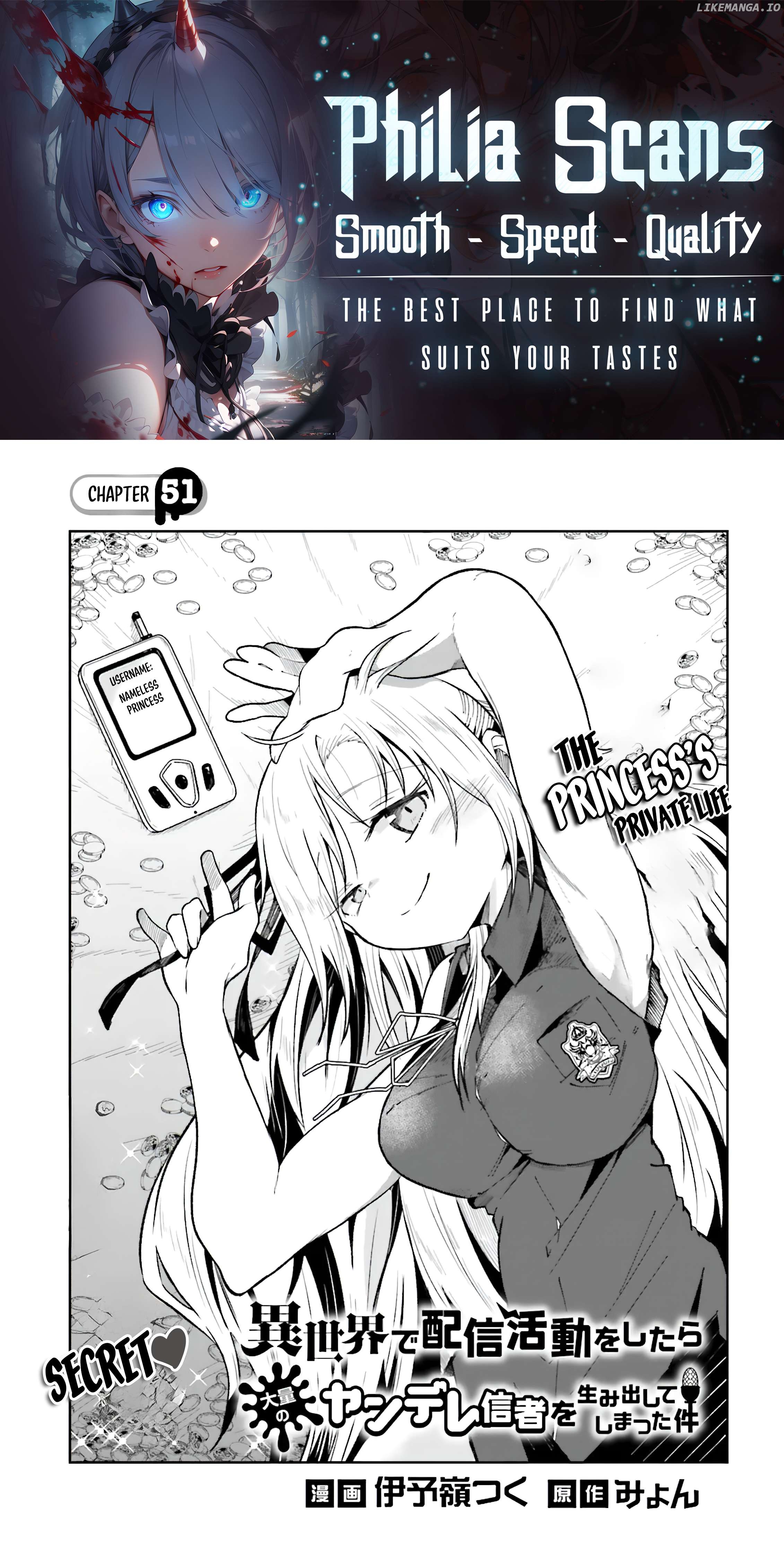 Isekai De Haishin Katsudou Wo Shitara Tairyou No Yandere Shinja Wo Umidashite Shimatta Ken Chapter 51 - page 1