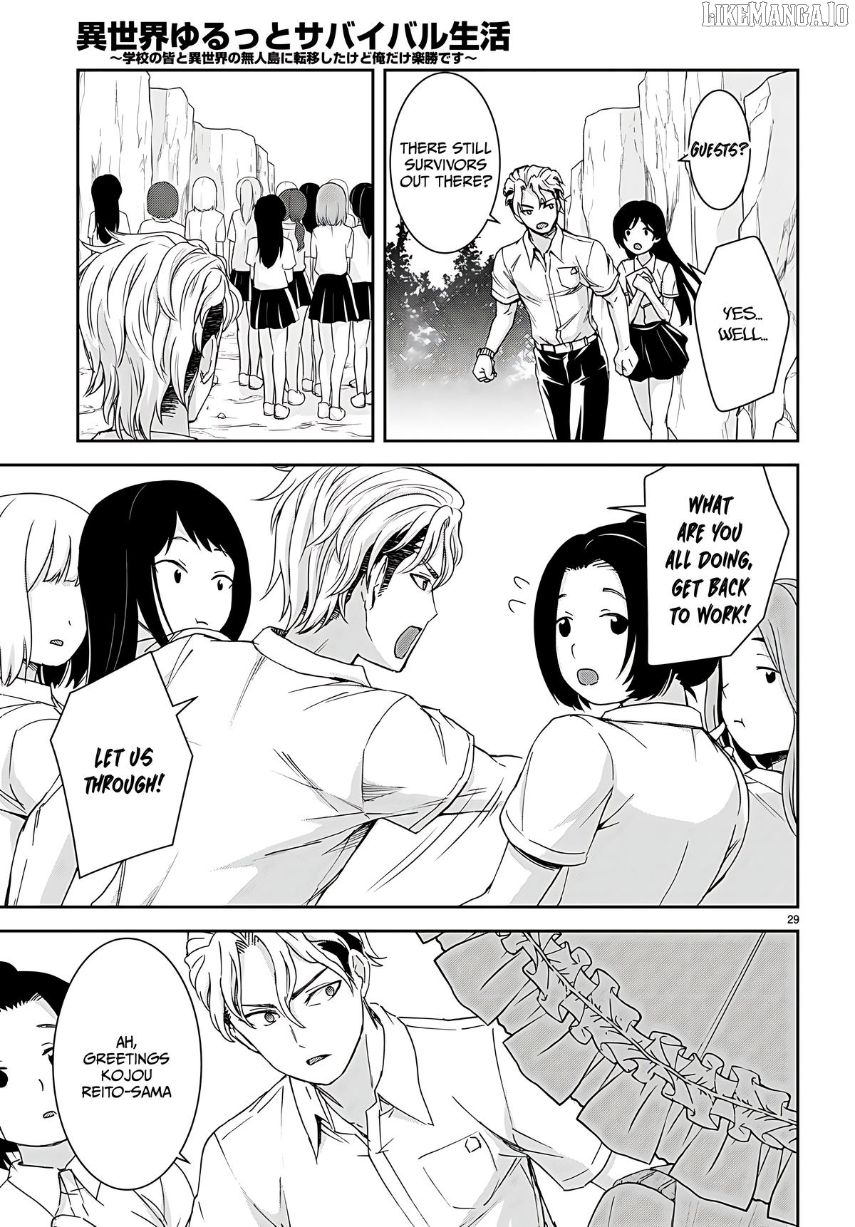 Isekai Yurutto Survival Seikatsu: Gakkou no Minna to Isekai no Mujintou ni Tenishitakedo Ore Dake Rakushou desu Chapter 33 - page 30