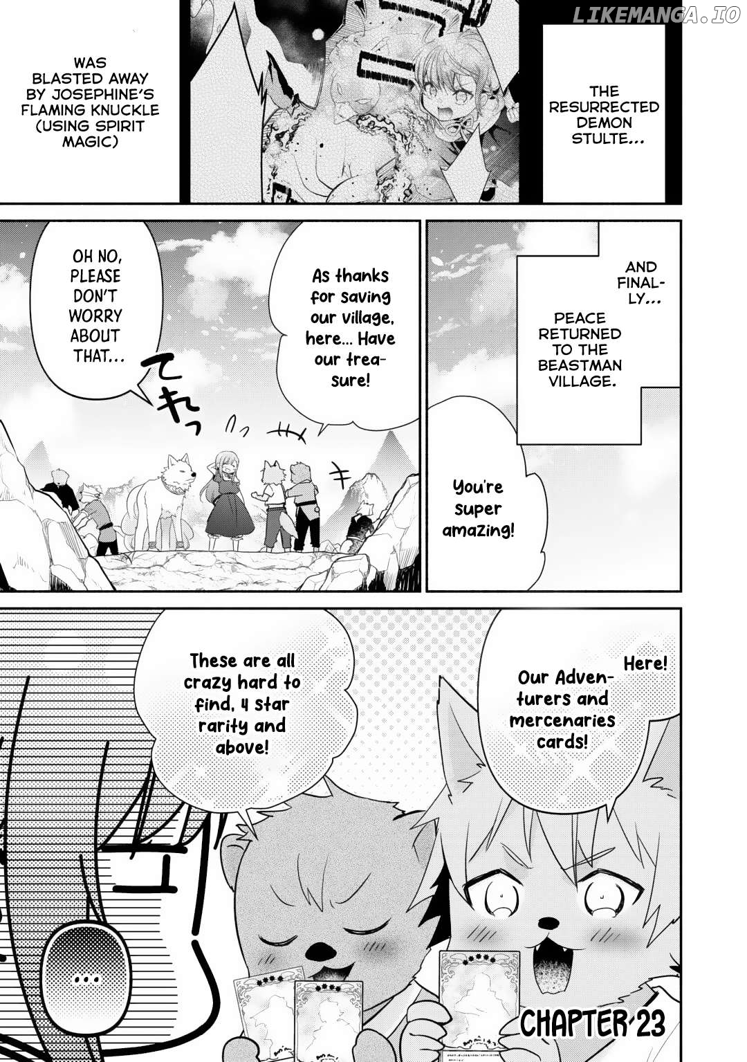 Tensei Youjo. Kamikemono to Ouji to, Saikyou no Ojisan Youhei-dan no Naka de Ikiru. Chapter 23 - page 2