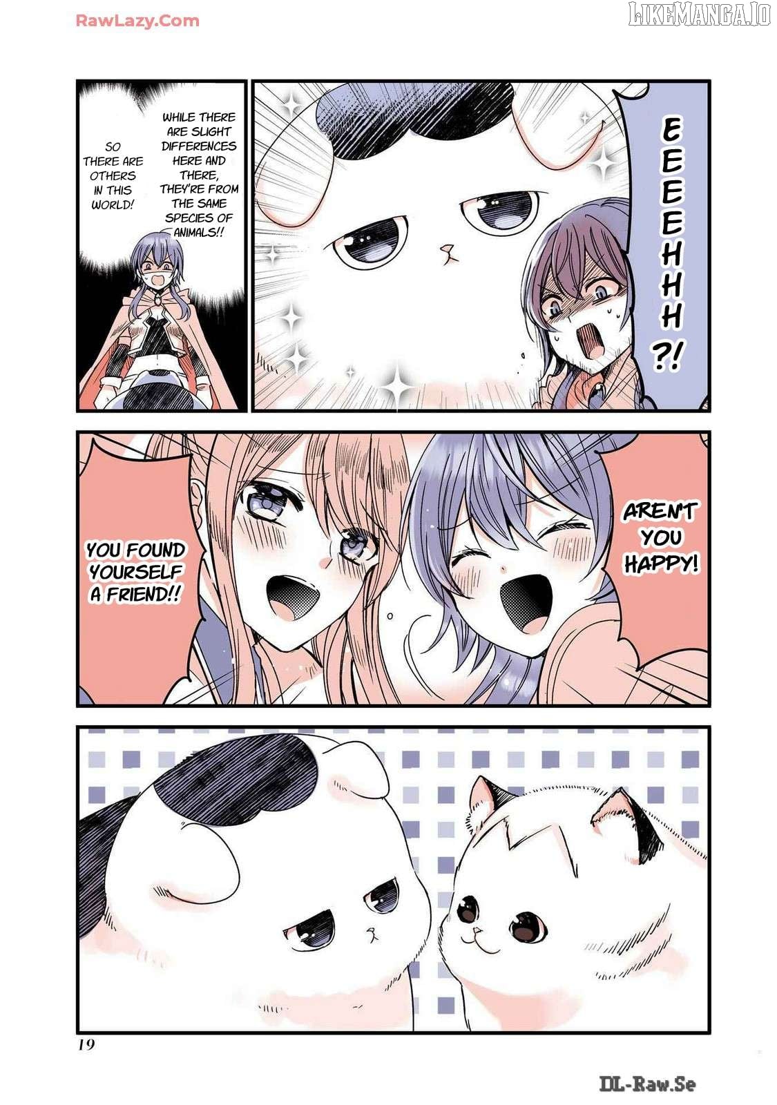 A story about a cat reincarnated in a different world where there are no cats. Chapter 27 - page 3
