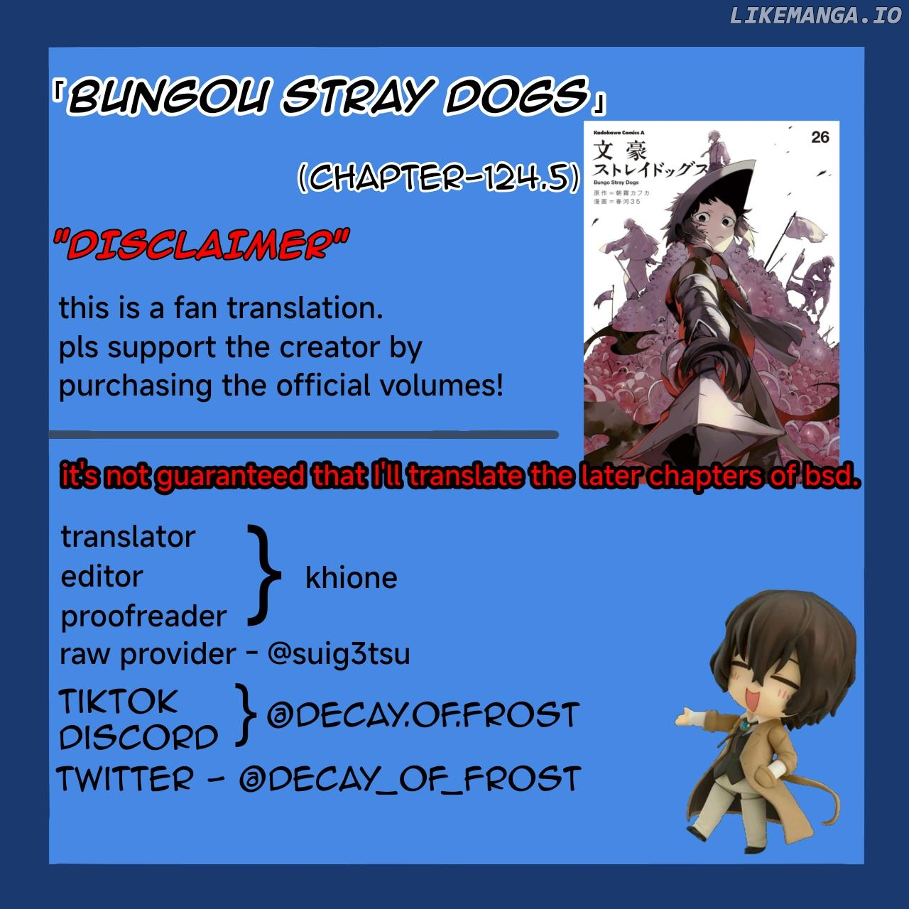 Bungou Stray Dogs Chapter 124.5 - page 1