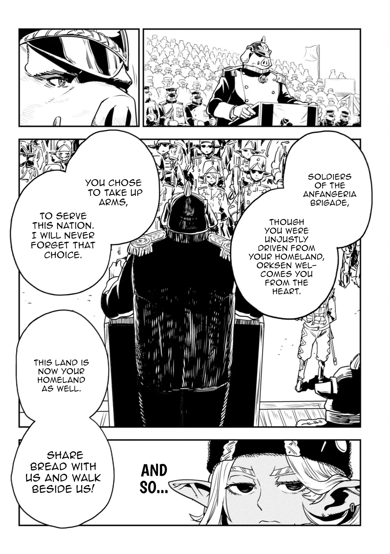 Orcsen Oukokushi – Yaban na Ooku no Kuni wa, Ikanishite Heiwa na Elf no Kuni wo Yakiharau ni Itatta ka Chapter 7 - page 23