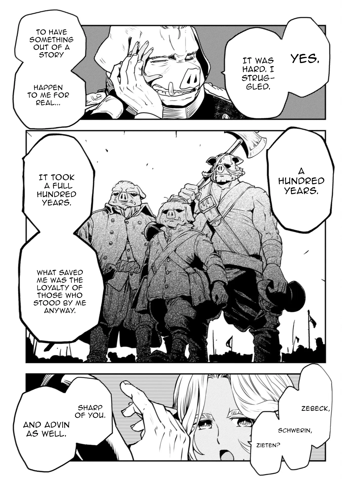 Orcsen Oukokushi – Yaban na Ooku no Kuni wa, Ikanishite Heiwa na Elf no Kuni wo Yakiharau ni Itatta ka Chapter 7 - page 54