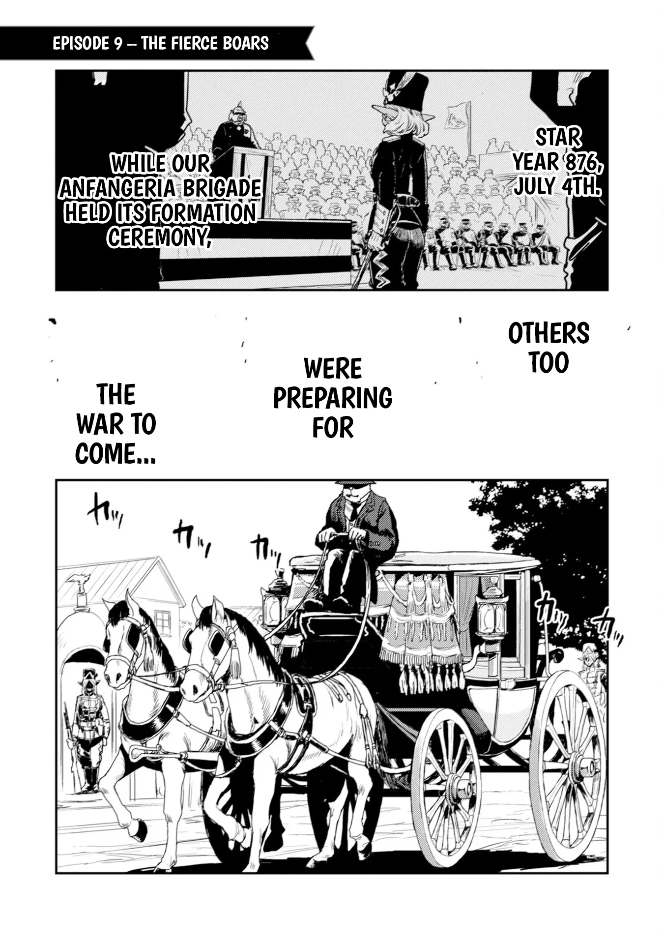 Orcsen Oukokushi – Yaban na Ooku no Kuni wa, Ikanishite Heiwa na Elf no Kuni wo Yakiharau ni Itatta ka Chapter 9 - page 1