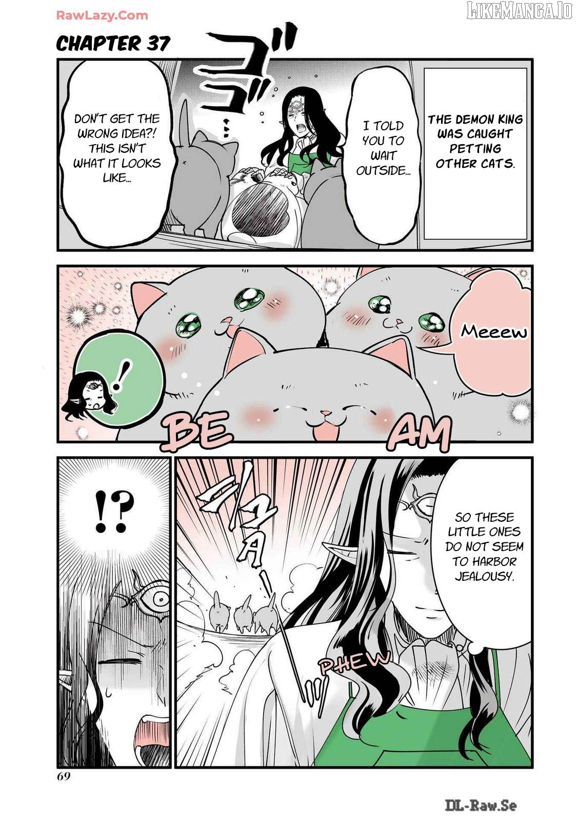 A story about a cat reincarnated in a different world where there are no cats. Chapter 37 - page 1