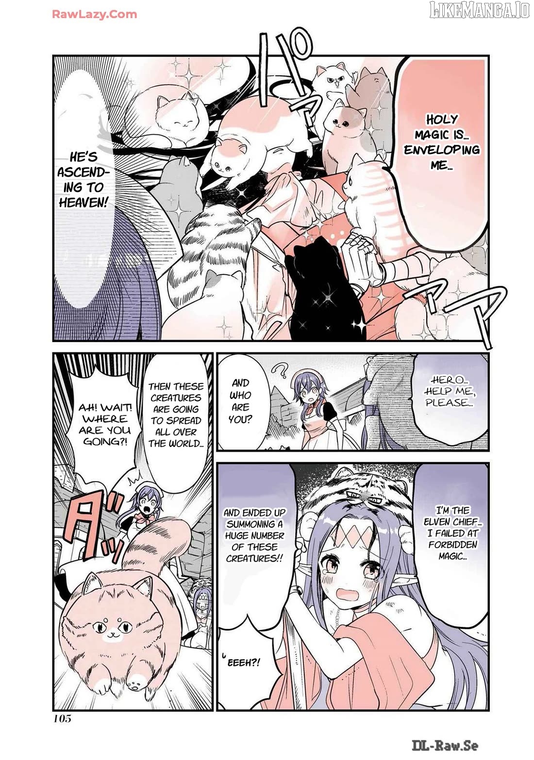 A story about a cat reincarnated in a different world where there are no cats. Chapter 42 - page 3