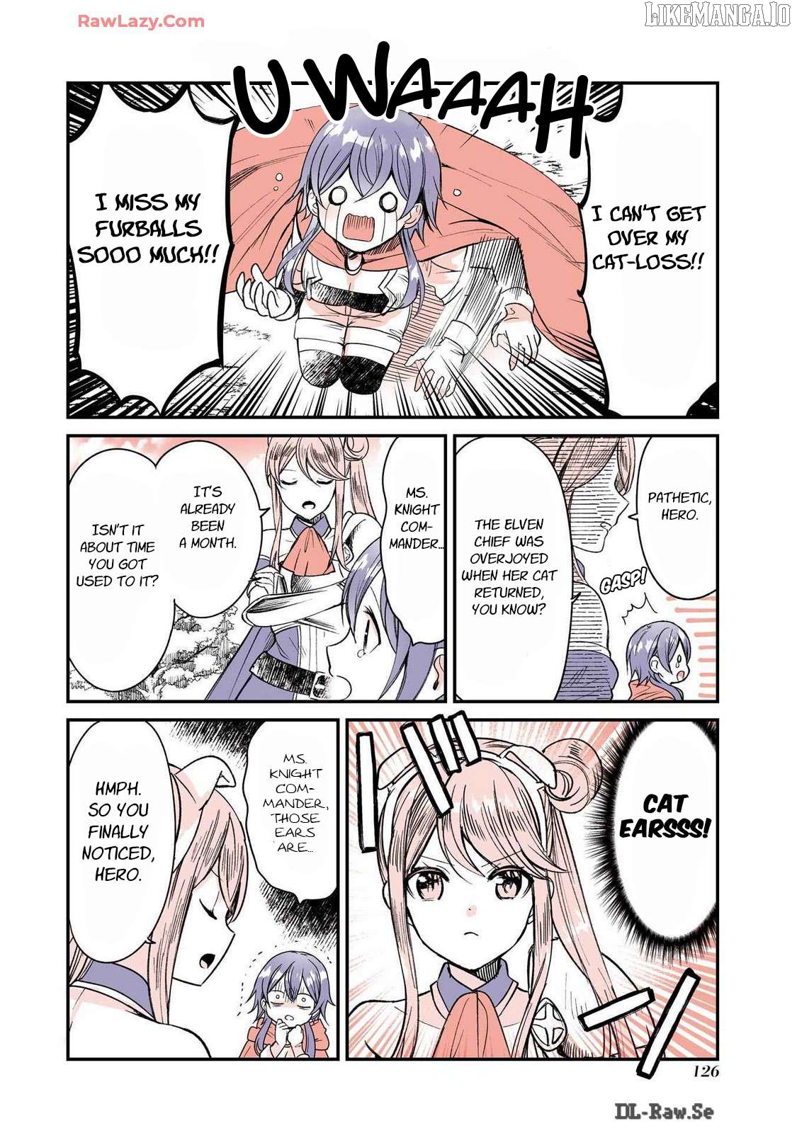 A story about a cat reincarnated in a different world where there are no cats. Chapter 44 - page 2