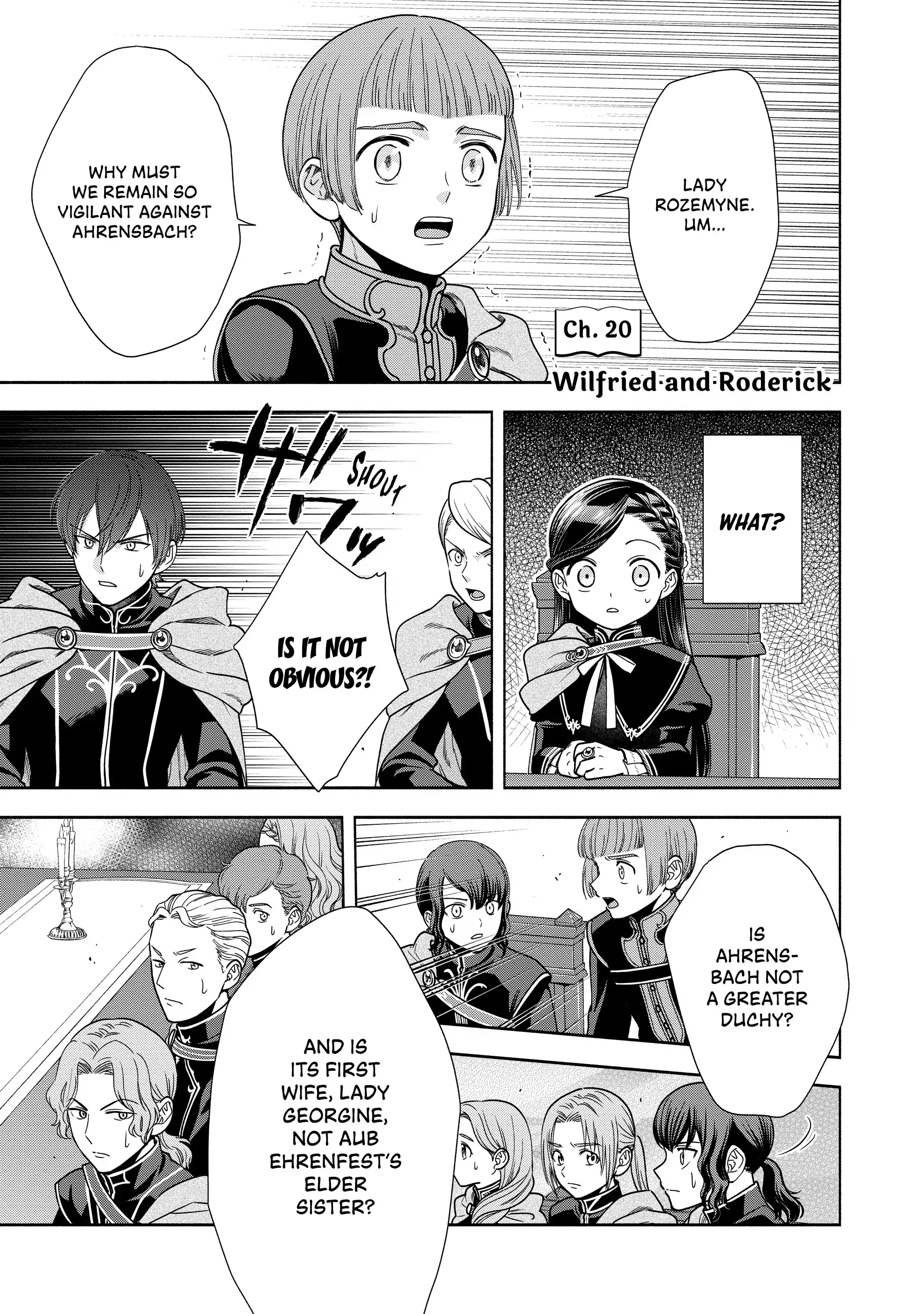 Honzuki No Gekokujou ~Shisho Ni Naru Tame Ni Wa Shudan Wo Erandeiraremasen~ Dai 4-Bu 「 Kizokuin No Toshokan Wo Sukuitai!」 Chapter 20 - page 1