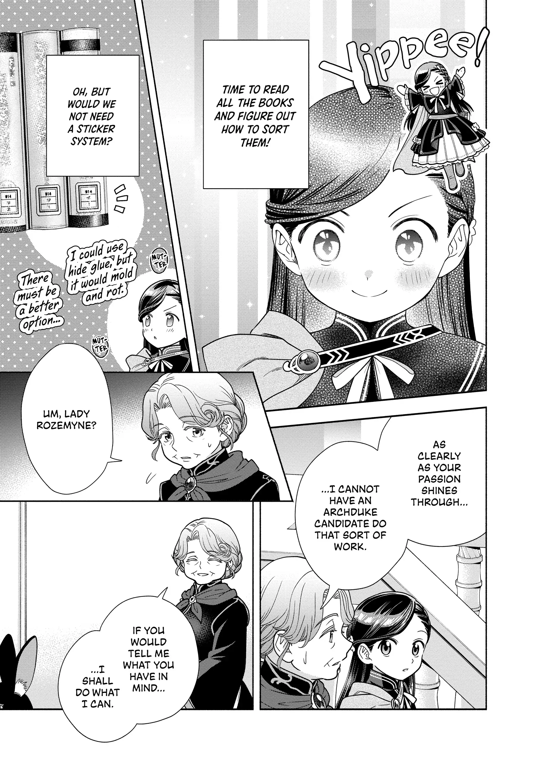 Honzuki No Gekokujou ~Shisho Ni Naru Tame Ni Wa Shudan Wo Erandeiraremasen~ Dai 4-Bu 「 Kizokuin No Toshokan Wo Sukuitai!」 Chapter 21 - page 15