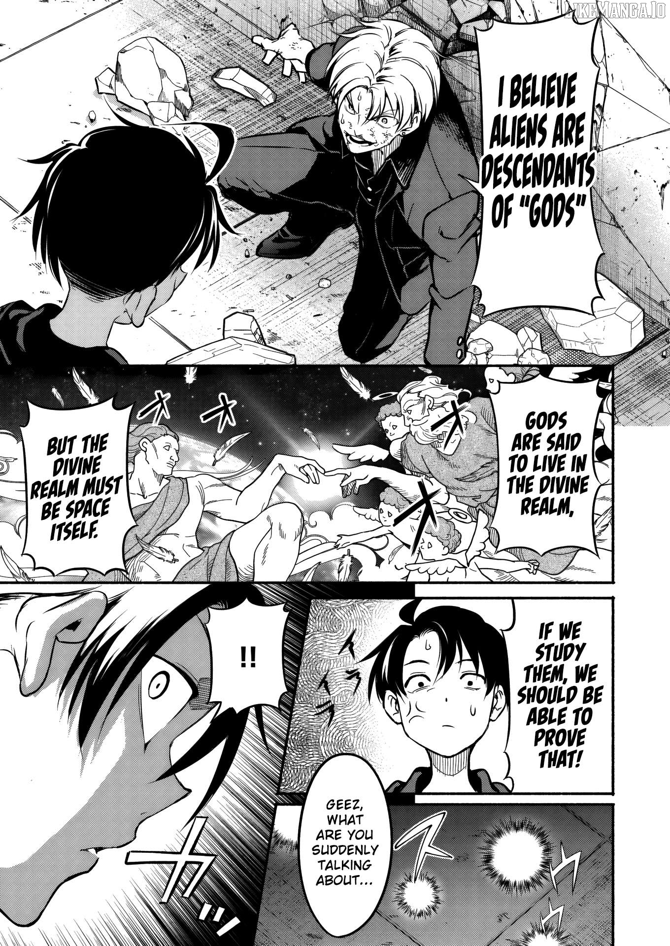 Isekai kara kikan shitara chikyuu mo kanari fantajiu deshita. Ato, makeheroin-domo kocchi minna. Chapter 5 - page 34