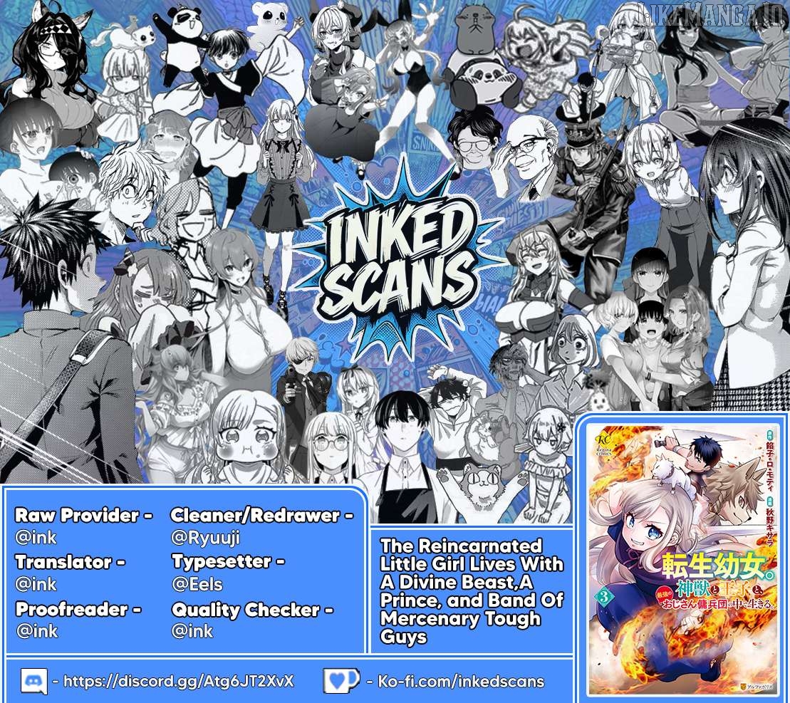 Tensei Youjo. Kamikemono to Ouji to, Saikyou no Ojisan Youhei-dan no Naka de Ikiru. Chapter 26 - page 29