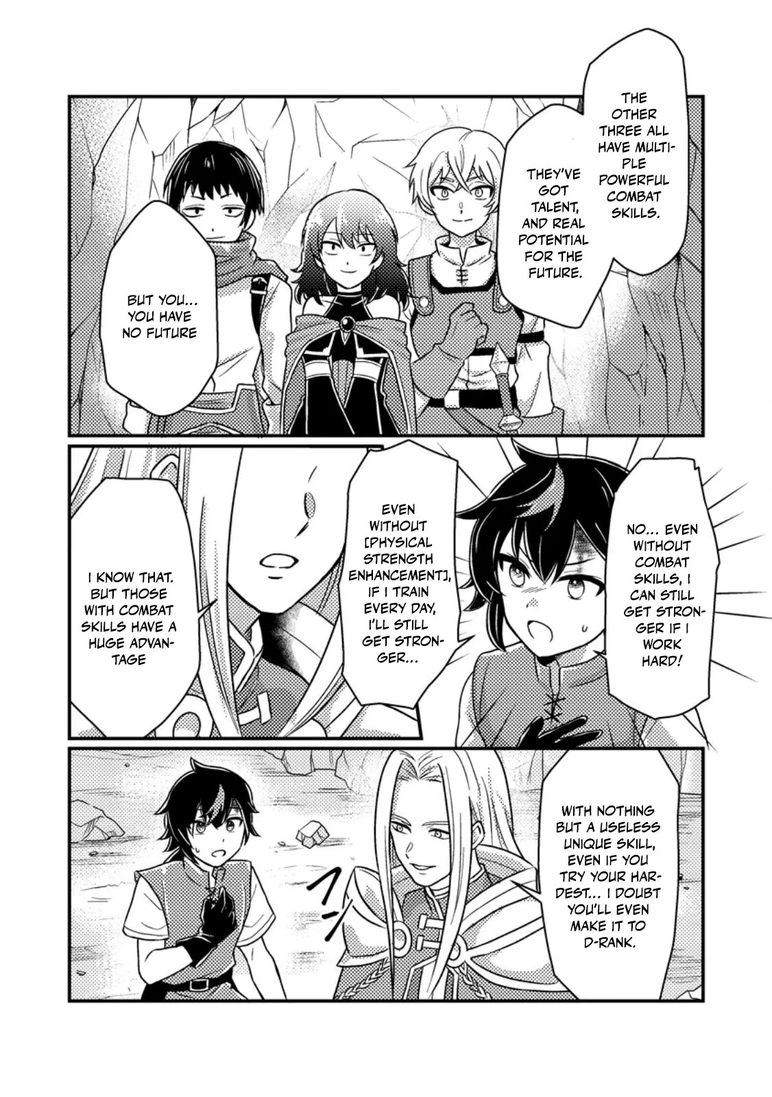 Zako Skill" to Tsuihou Sareta Kami Tsukai, Shin no Chikara ga Kakuseishi Sekai Saikyou ni ~Sekai de Boku Dake Unique Skill wo Futatsu Motteta node Shin no Nakama to Nariagaru~ Chapter 1 - page 12