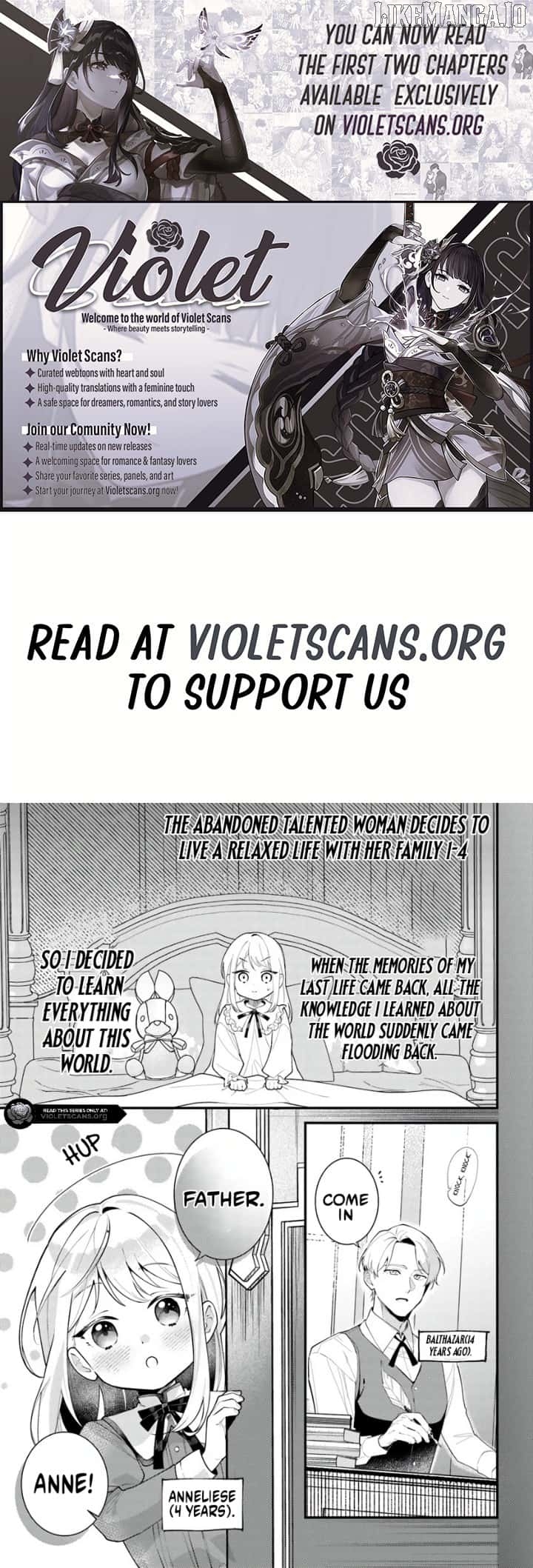The Abandoned Talented Woman Decides to Live a Relaxed Life with Her Family Chapter 2.2 - page 1
