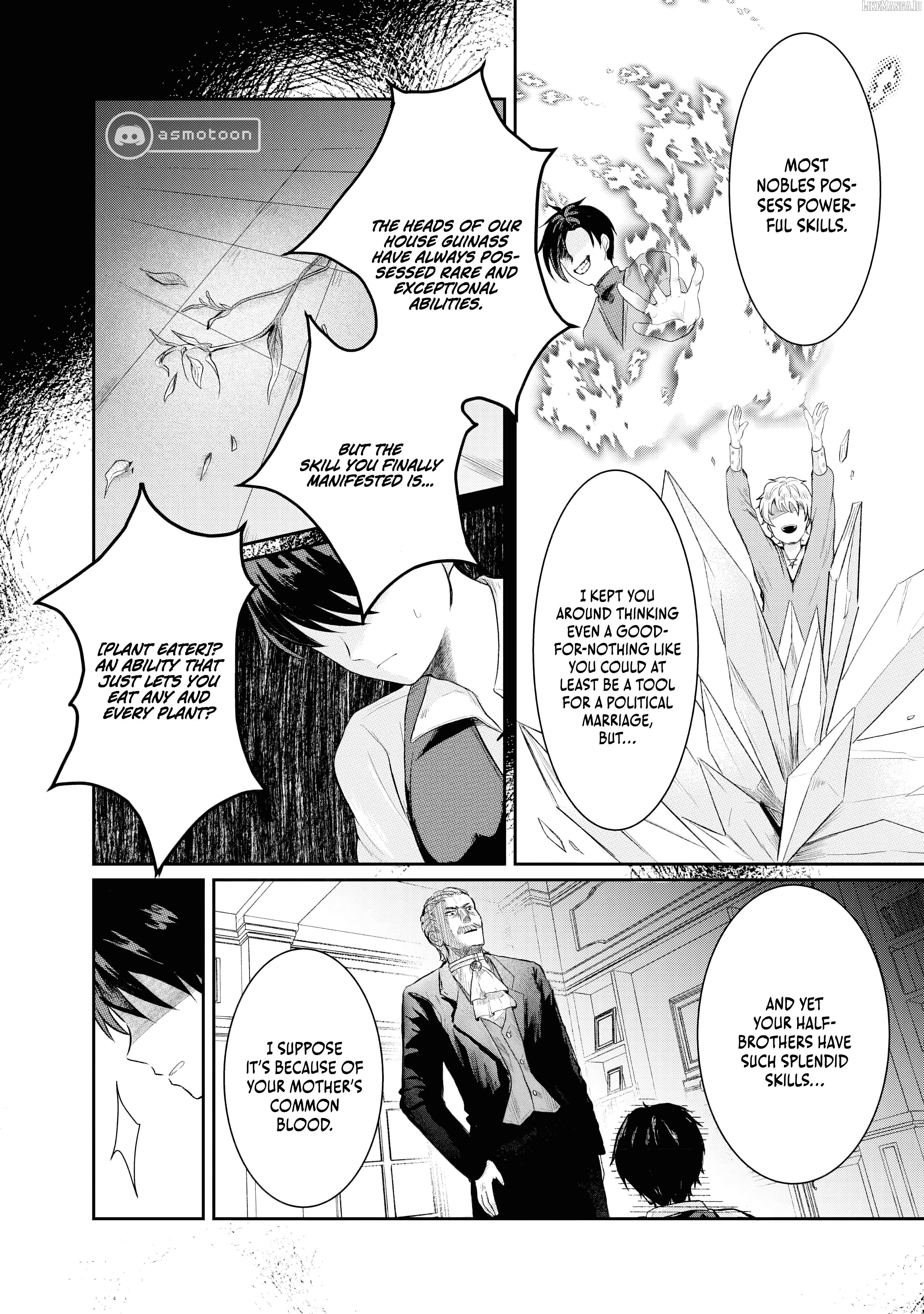 "Sono Hen no Kusa demo Kuttoke" to Tsuihou Sareta Munou Skill [Shokubutsugui] Mochi Tenseisha, Elf no Sato de Maboroshi no Shokubutsu o Tabete Musou Suru Chapter 1 - page 3
